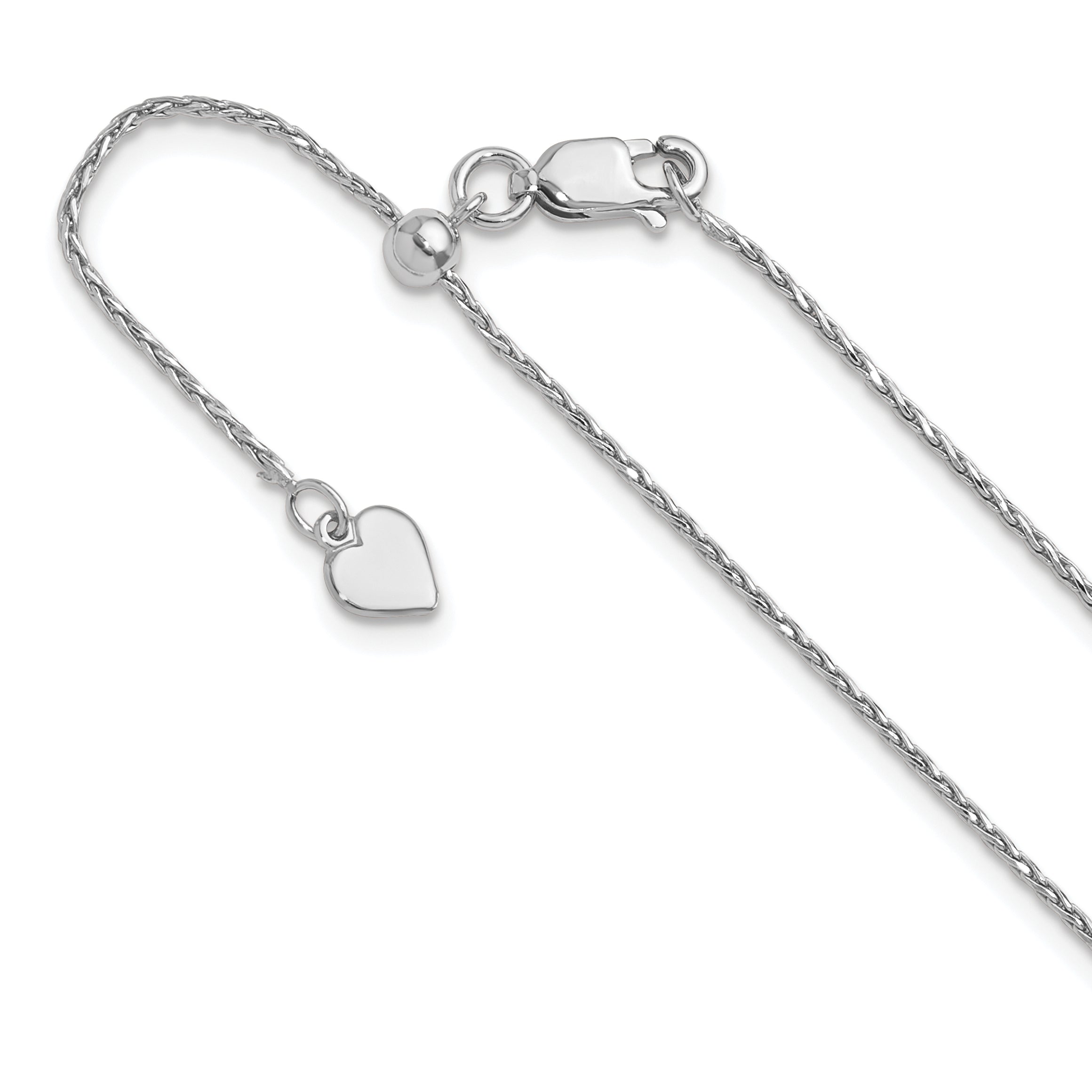 Sterling Silver RH-plated Adjustable 1.1mm D/C Spiga Chain Main image