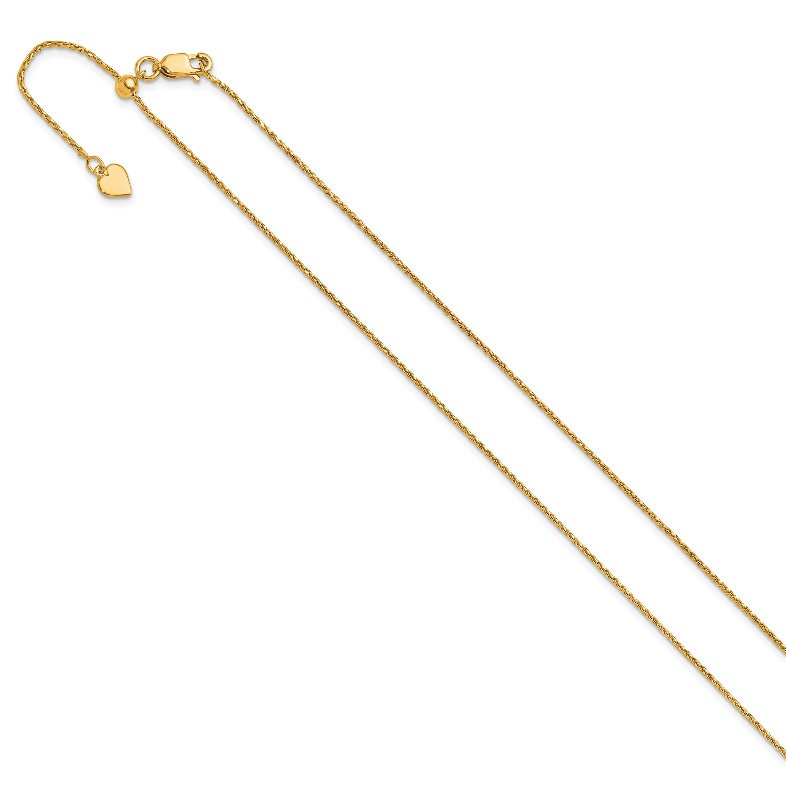 Sterling Silver Gold-plated Adjustable 1.1mm D/C Spiga Chain Secondary image