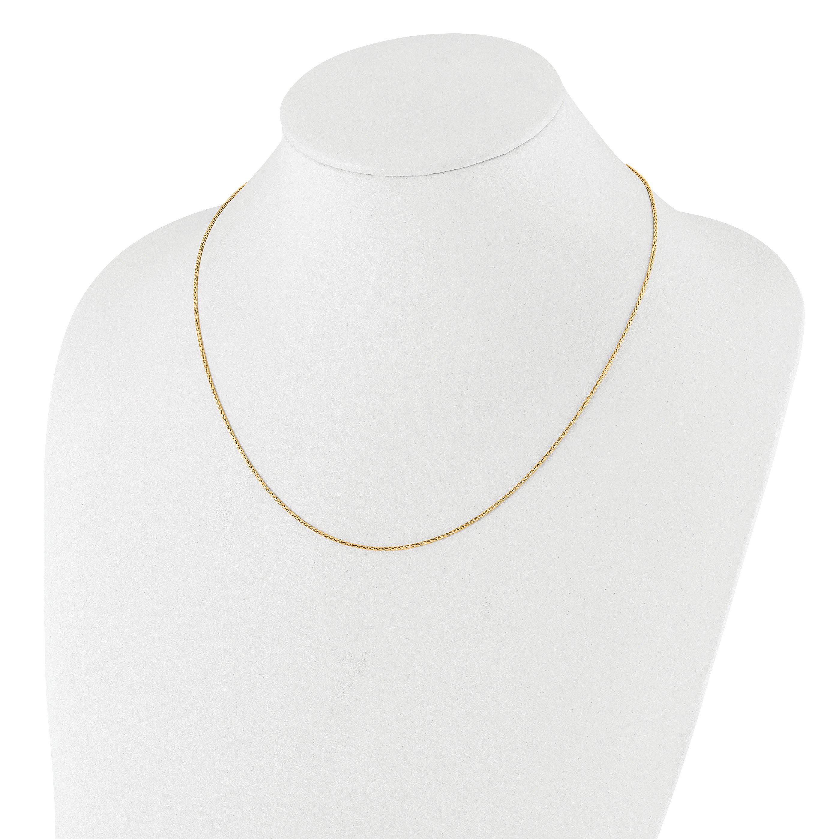 Sterling Silver Gold-plated Adjustable 1.1mm D/C Spiga Chain
