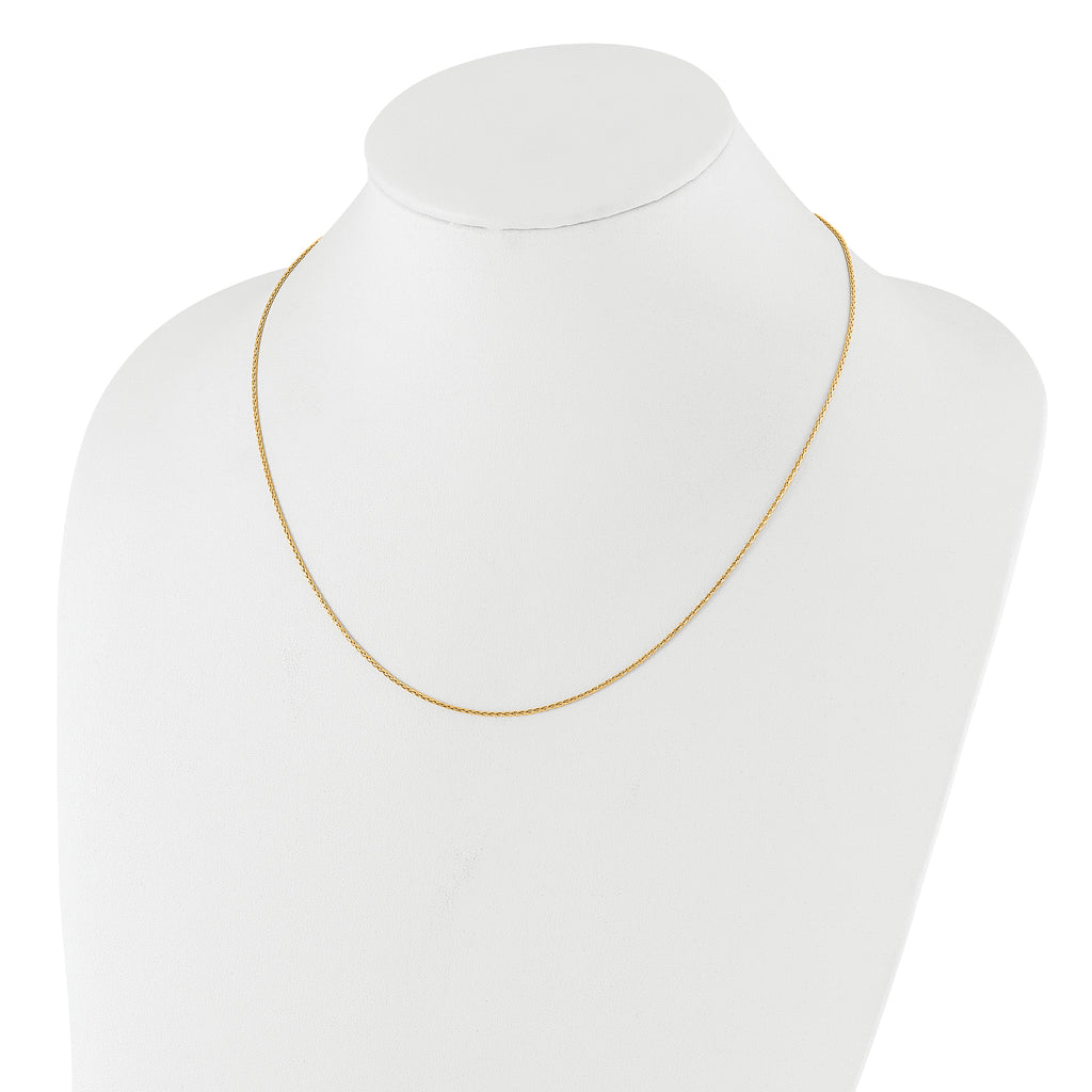 Sterling Silver Gold-plated Adjustable 1.1mm D/C Spiga Chain