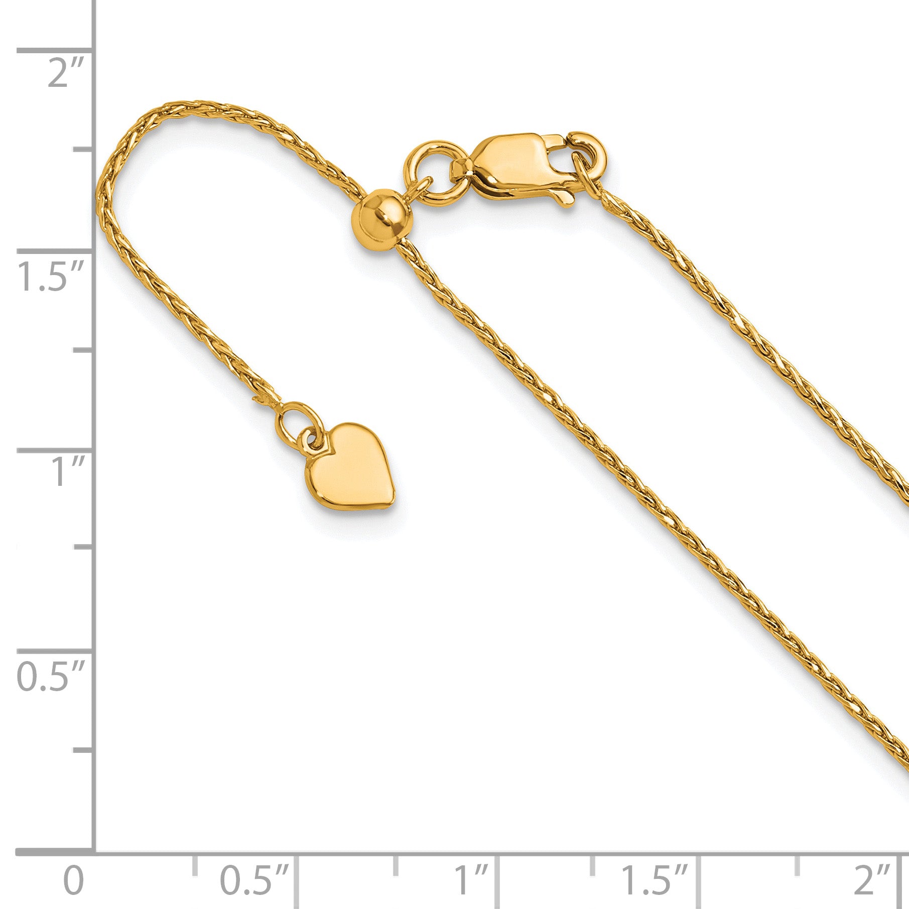Sterling Silver Gold-plated Adjustable 1.1mm D/C Spiga Chain
