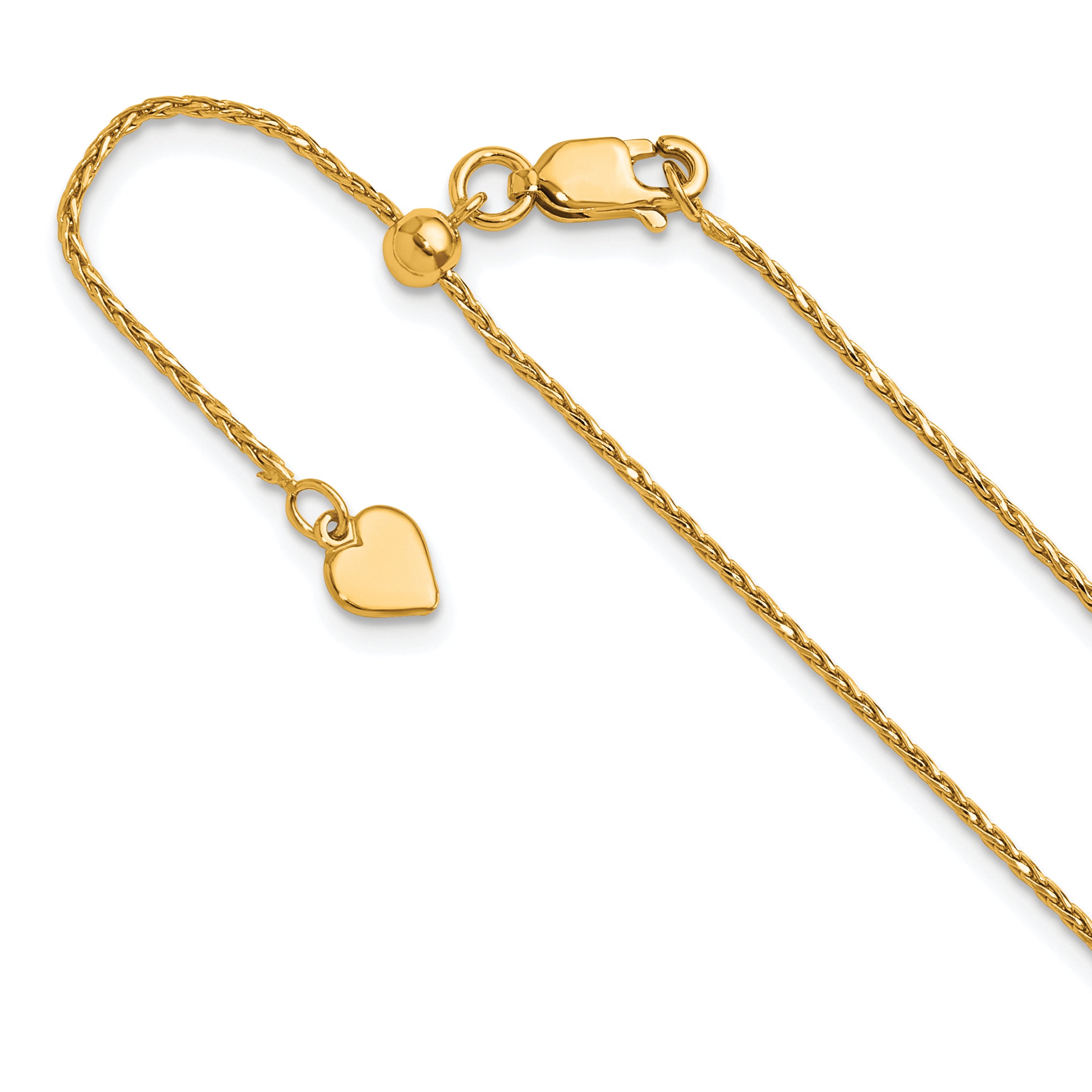 Sterling Silver Gold-plated Adjustable 1.1mm D/C Spiga Chain Main image
