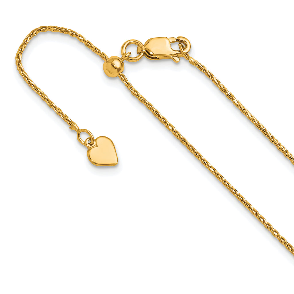 Sterling Silver Gold-plated Adjustable 1.1mm D/C Spiga Chain