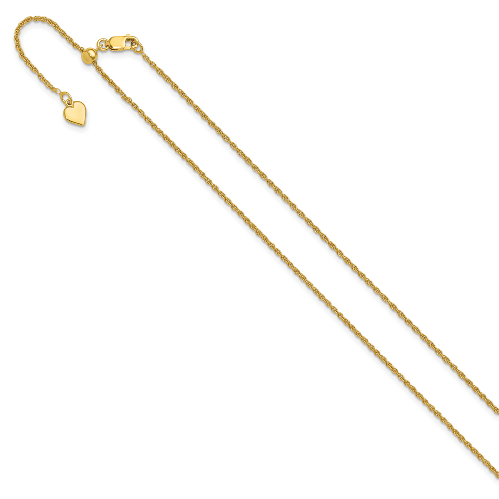 Sterling Silver Gold-plated Adjustable 1.35mm Loose Rope Chain