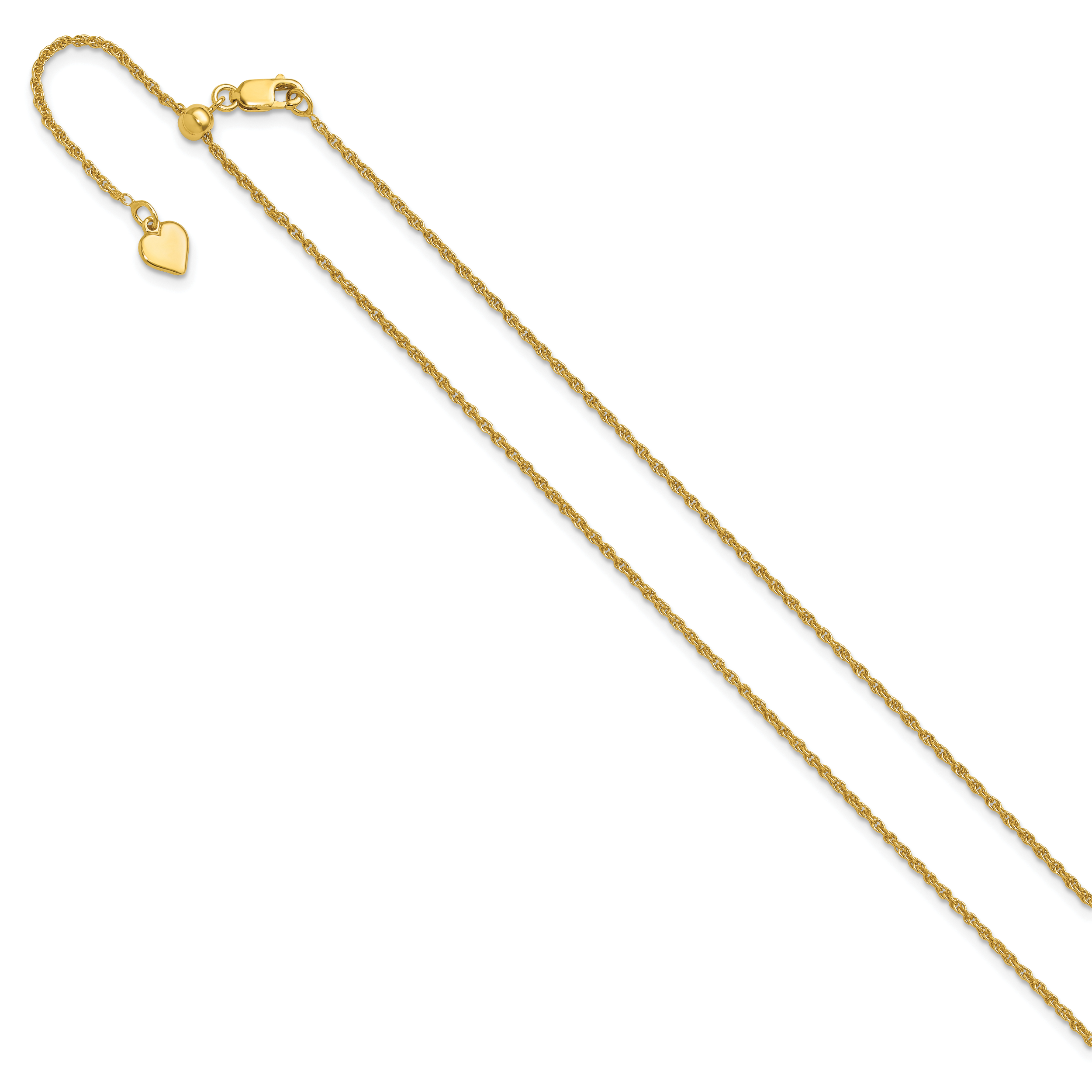 Sterling Silver Gold-plated Adjustable 1.35mm Loose Rope Chain