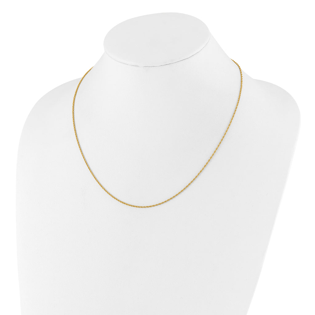 Sterling Silver Gold-plated Adjustable 1.35mm Loose Rope Chain