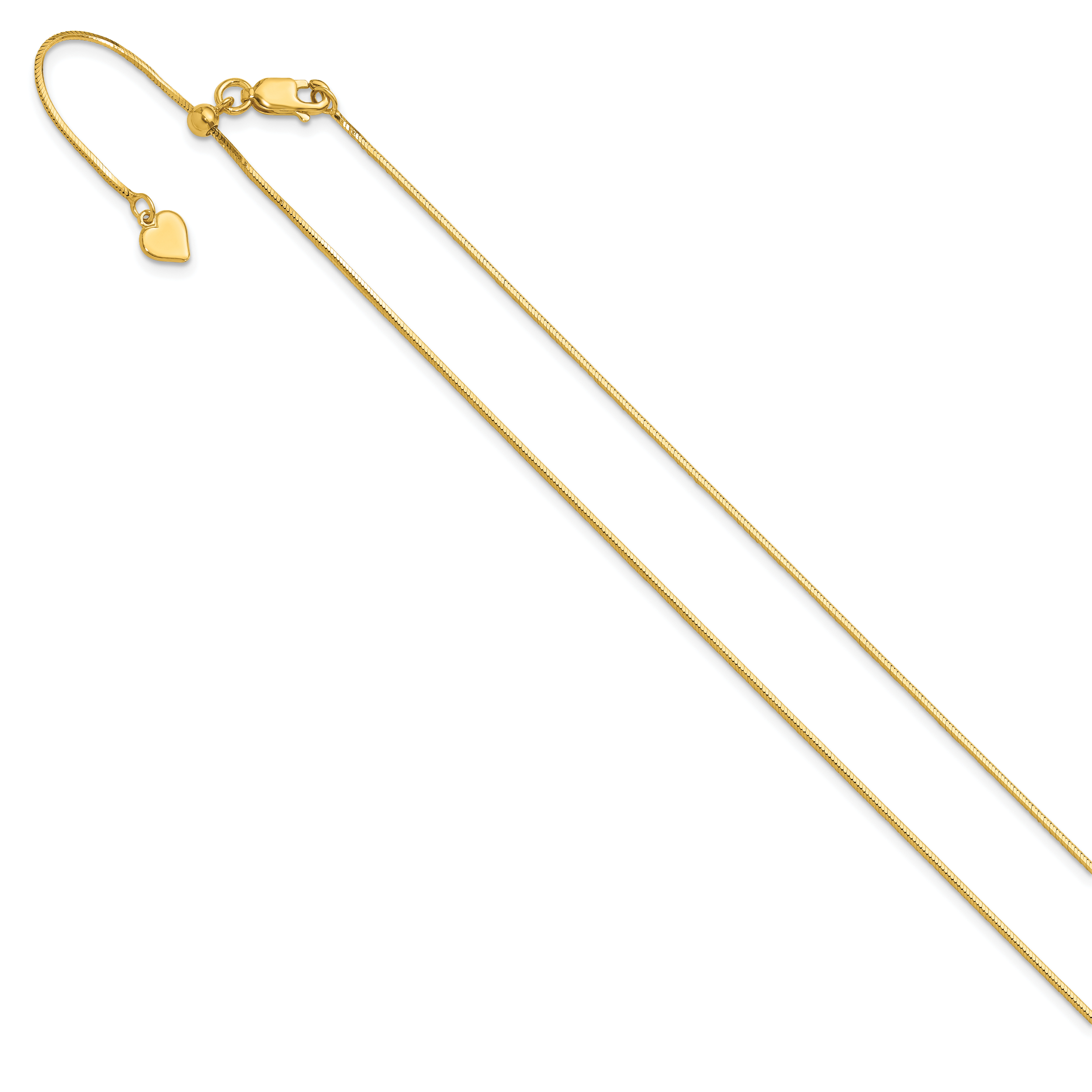 Sterling Silver Gold-plated Adjustable 1mm D/C Square Snake Chain Secondary image