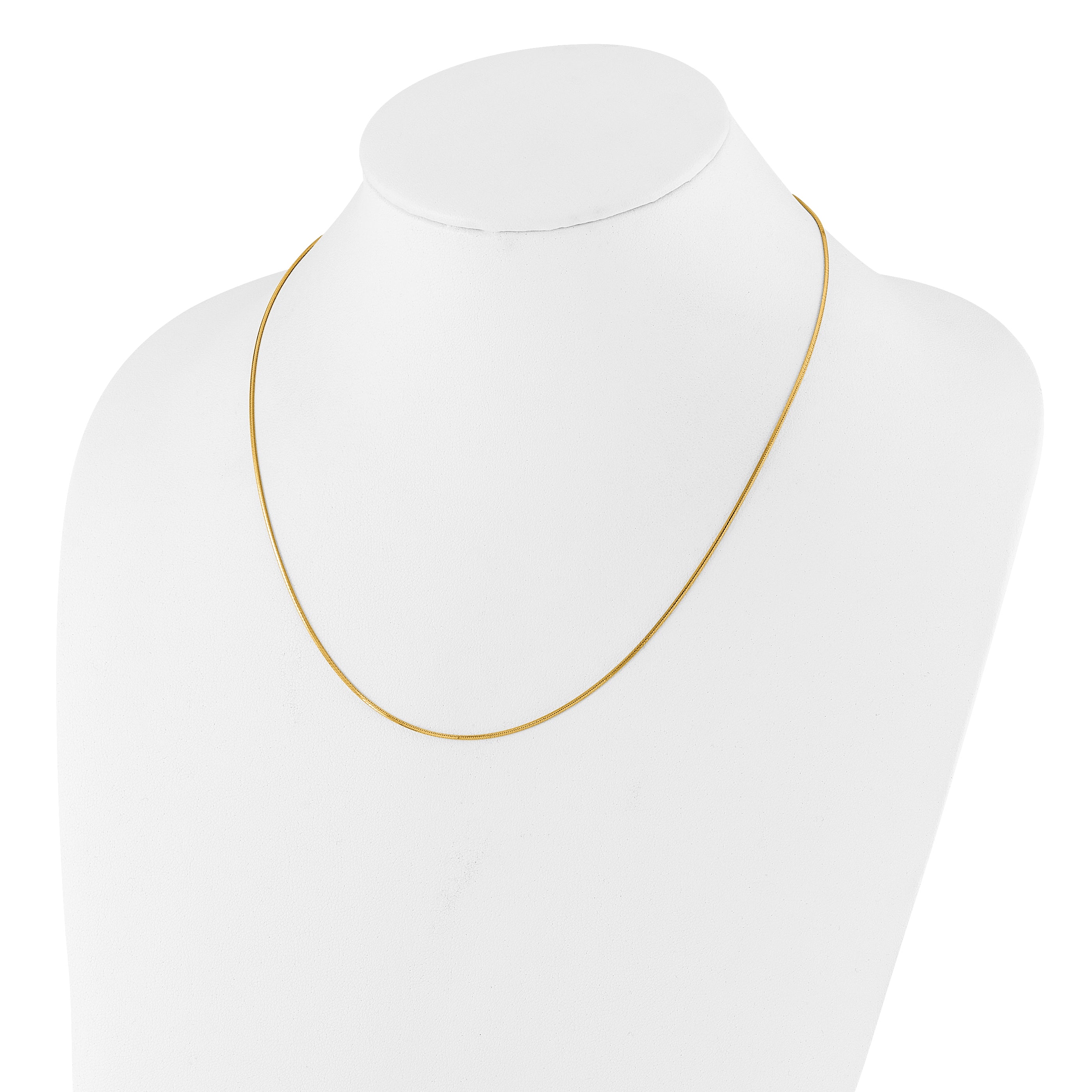 Sterling Silver Gold-plated Adjustable 1mm D/C Square Snake Chain