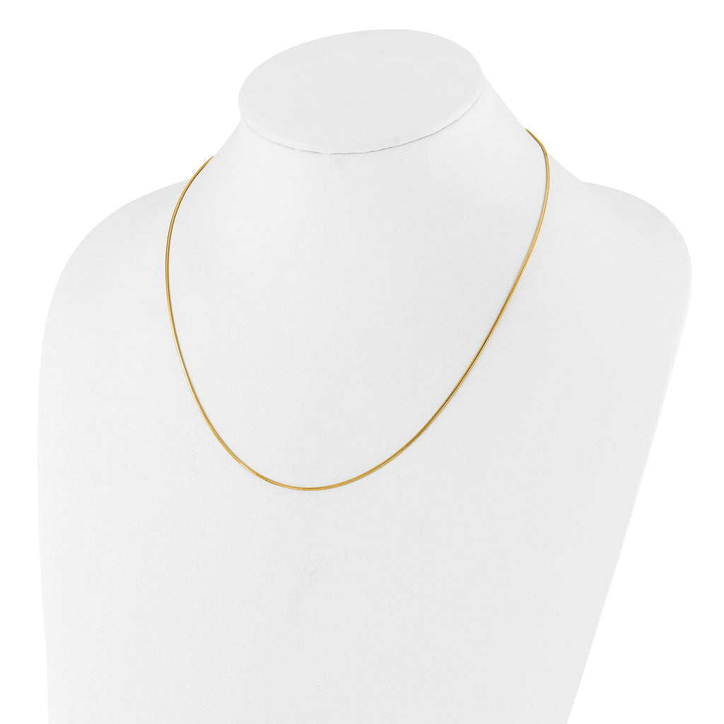 Sterling Silver Gold-plated Adjustable 1mm D/C Square Snake Chain