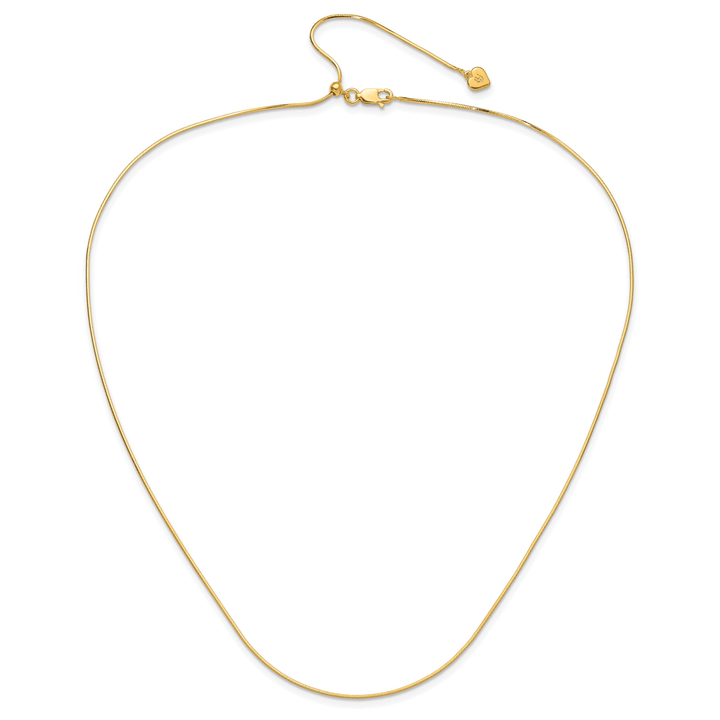 Sterling Silver Gold-plated Adjustable 1mm D/C Square Snake Chain