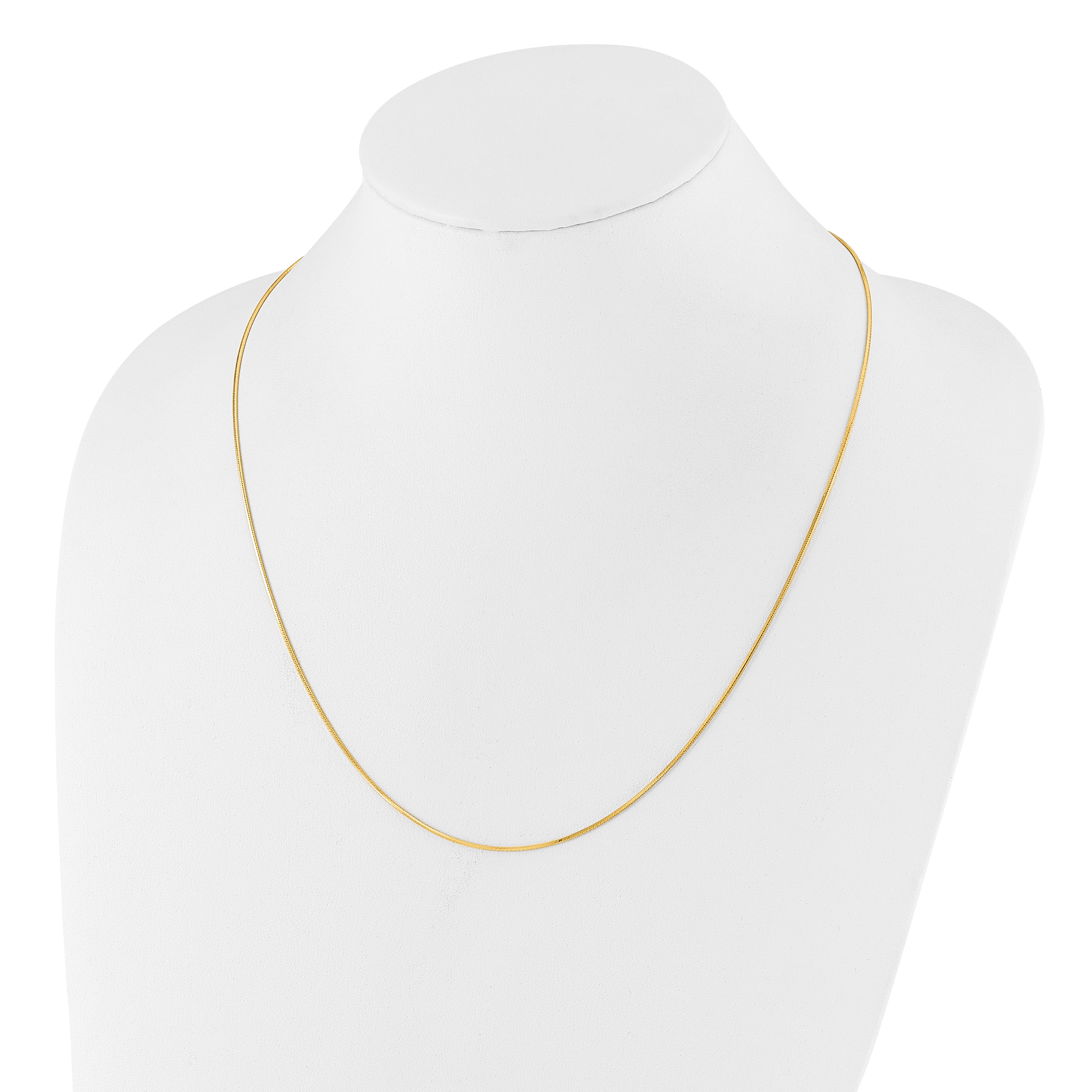 Sterling Silver Gold-plated Adjustable 1mm D/C Square Snake Chain