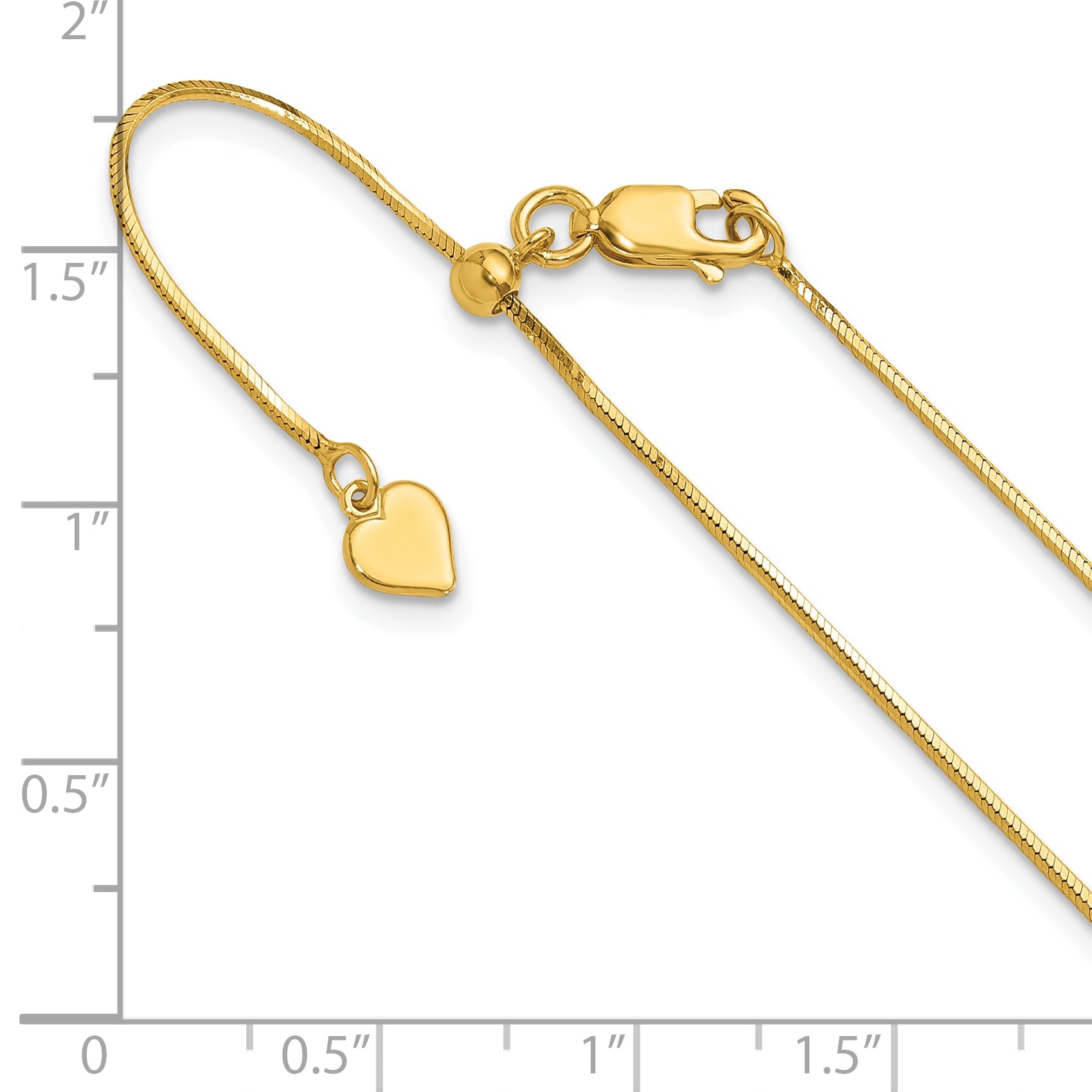 Sterling Silver Gold-plated Adjustable 1mm D/C Square Snake Chain