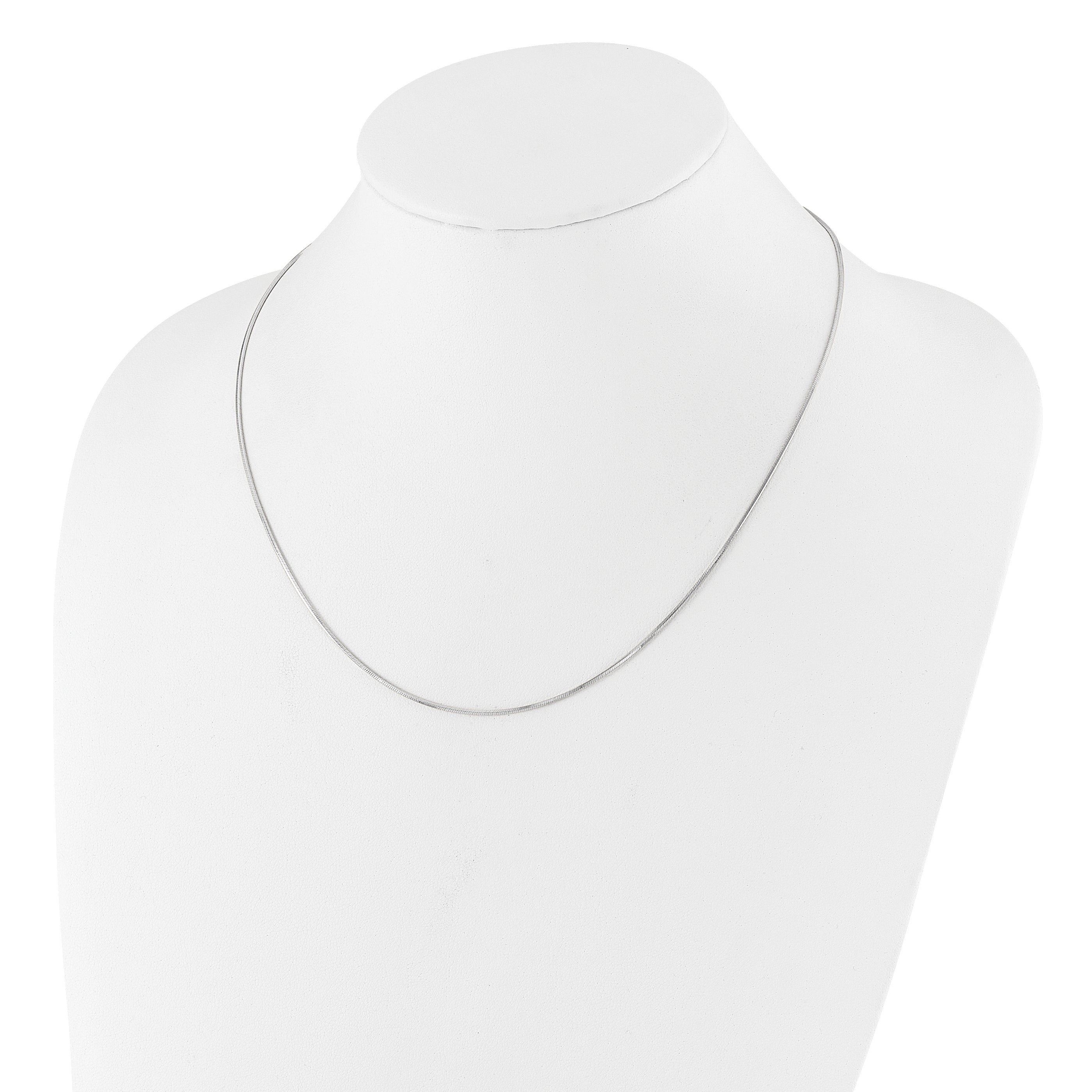 Sterling Silver RH-plt Adjustable 1.2mm D/C Square Snake Chain