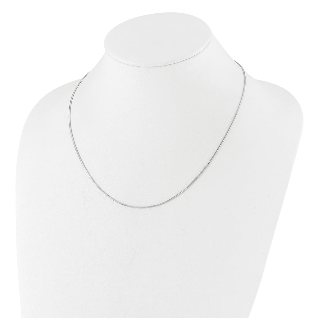 Sterling Silver RH-plt Adjustable 1.2mm D/C Square Snake Chain