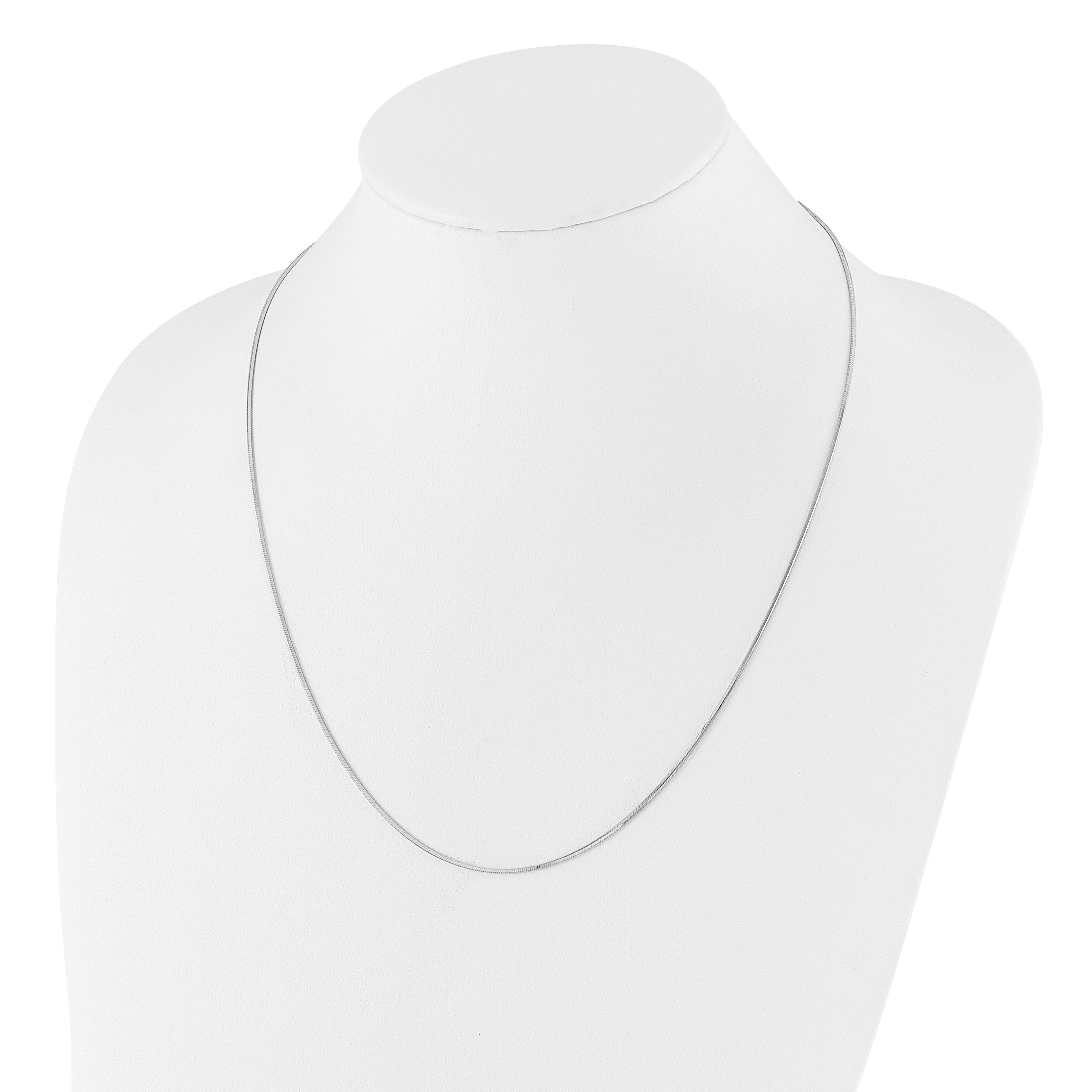 Sterling Silver RH-plt Adjustable 1.2mm D/C Square Snake Chain
