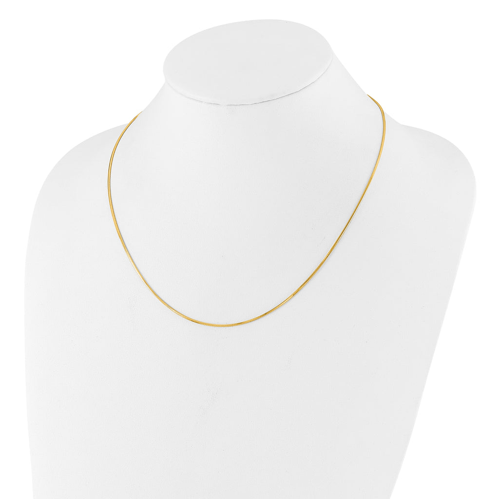 Sterling Silver Gold-plated Adjustable 1.2mm D/C Square Snake Chai