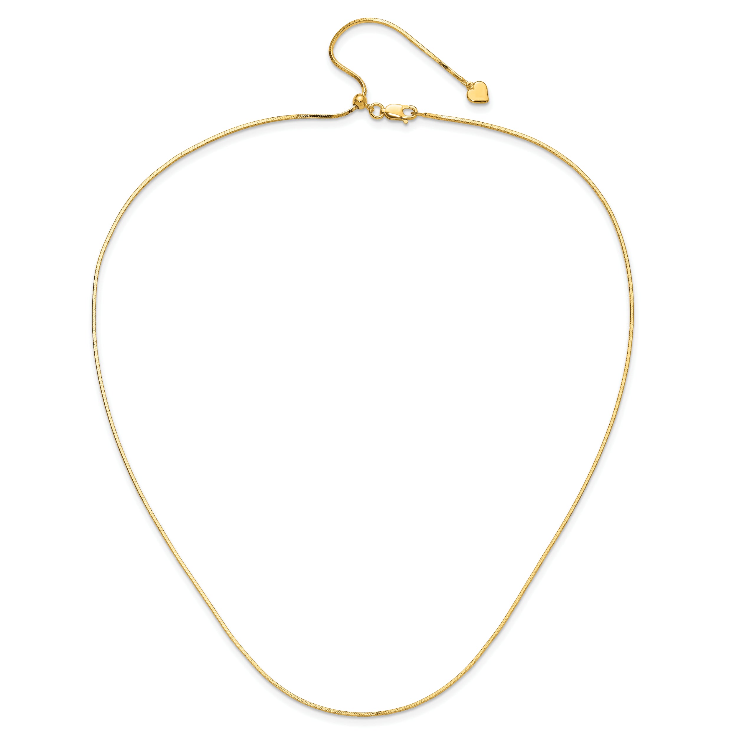 Sterling Silver Gold-plated Adjustable 1.2mm D/C Square Snake Chai