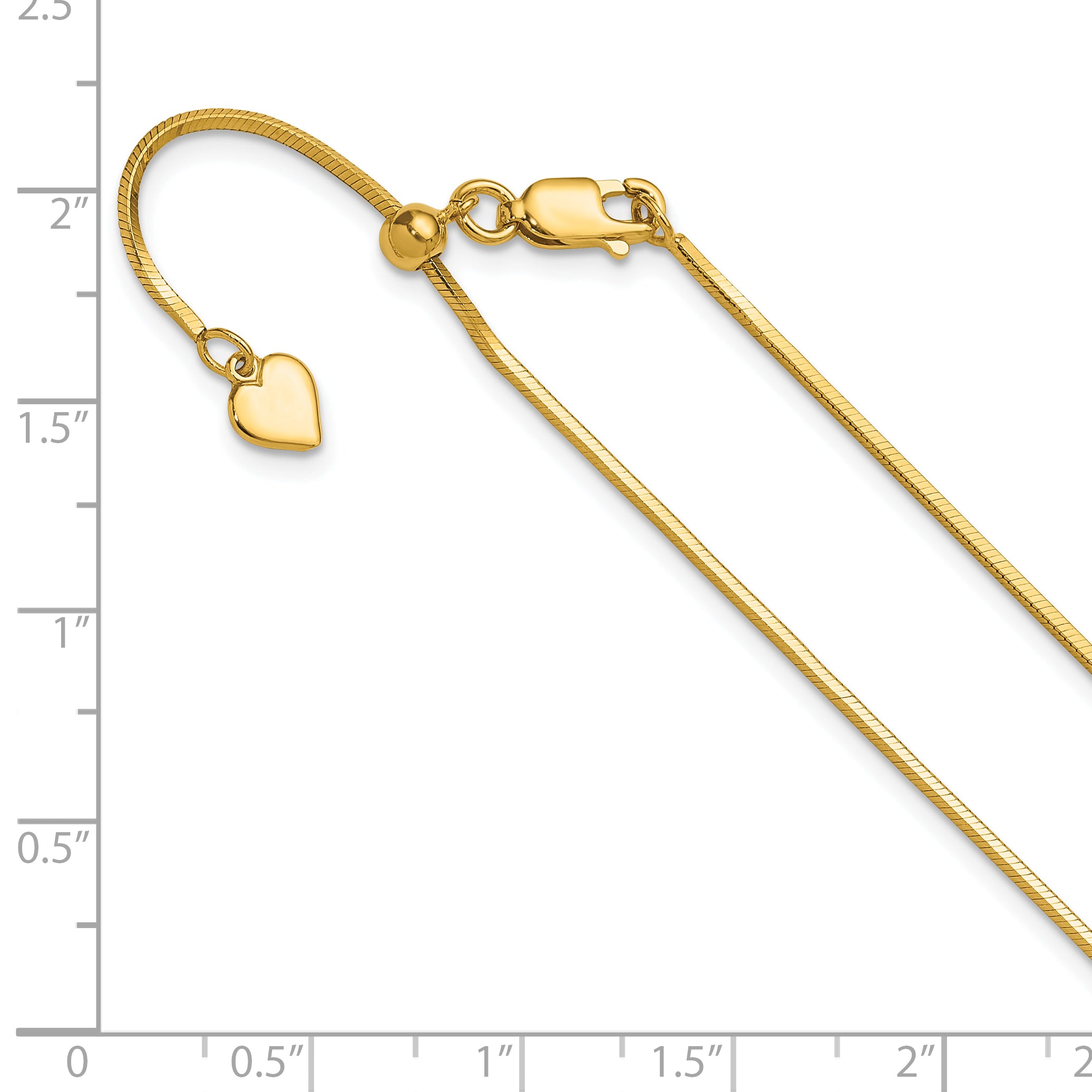 Sterling Silver Gold-plated Adjustable 1.2mm D/C Square Snake Chai
