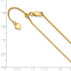 Sterling Silver Gold-plated Adjustable 1.2mm D/C Square Snake Chai