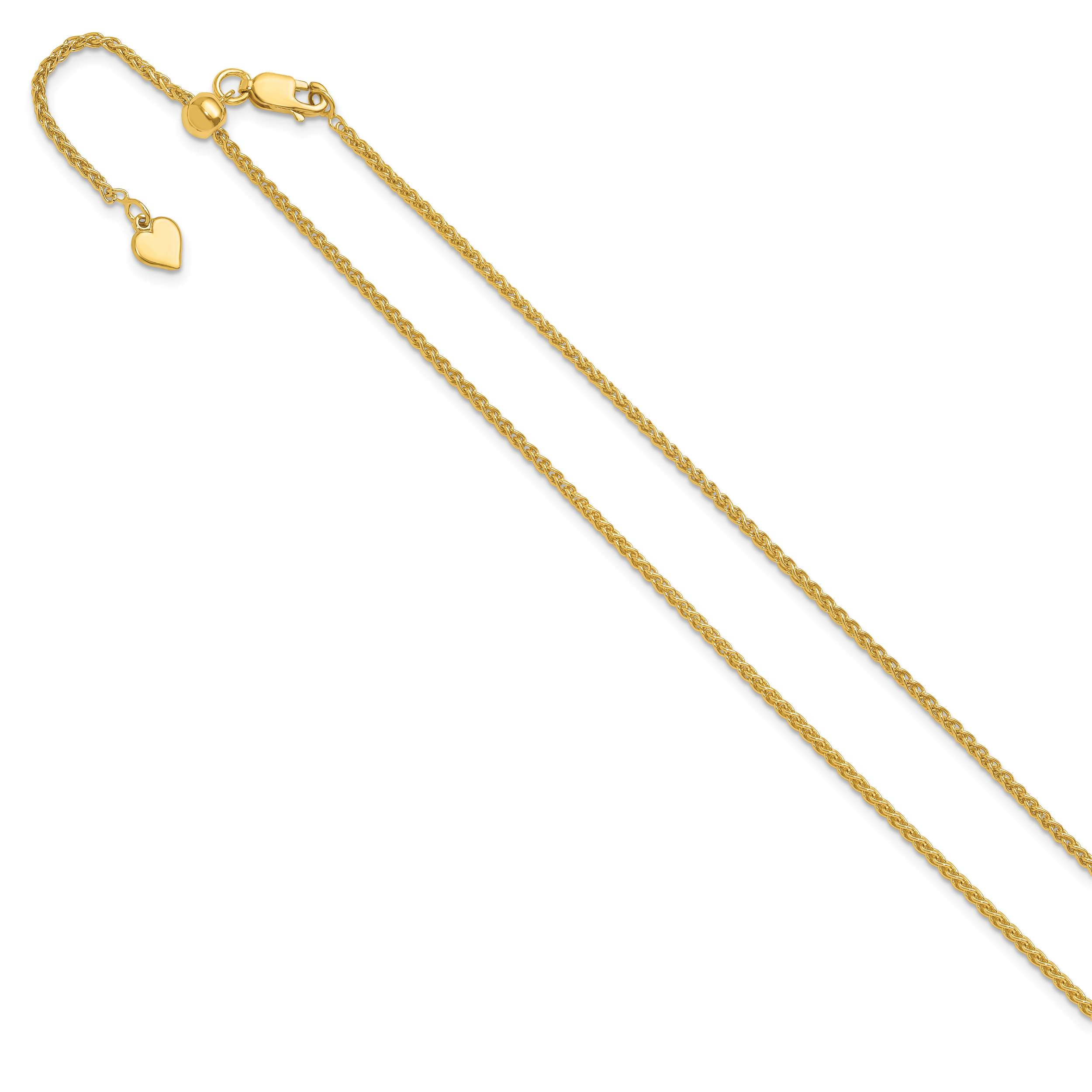 Sterling Silver Gold-plated Adjustable 1.6mm Spiga Chain Secondary image