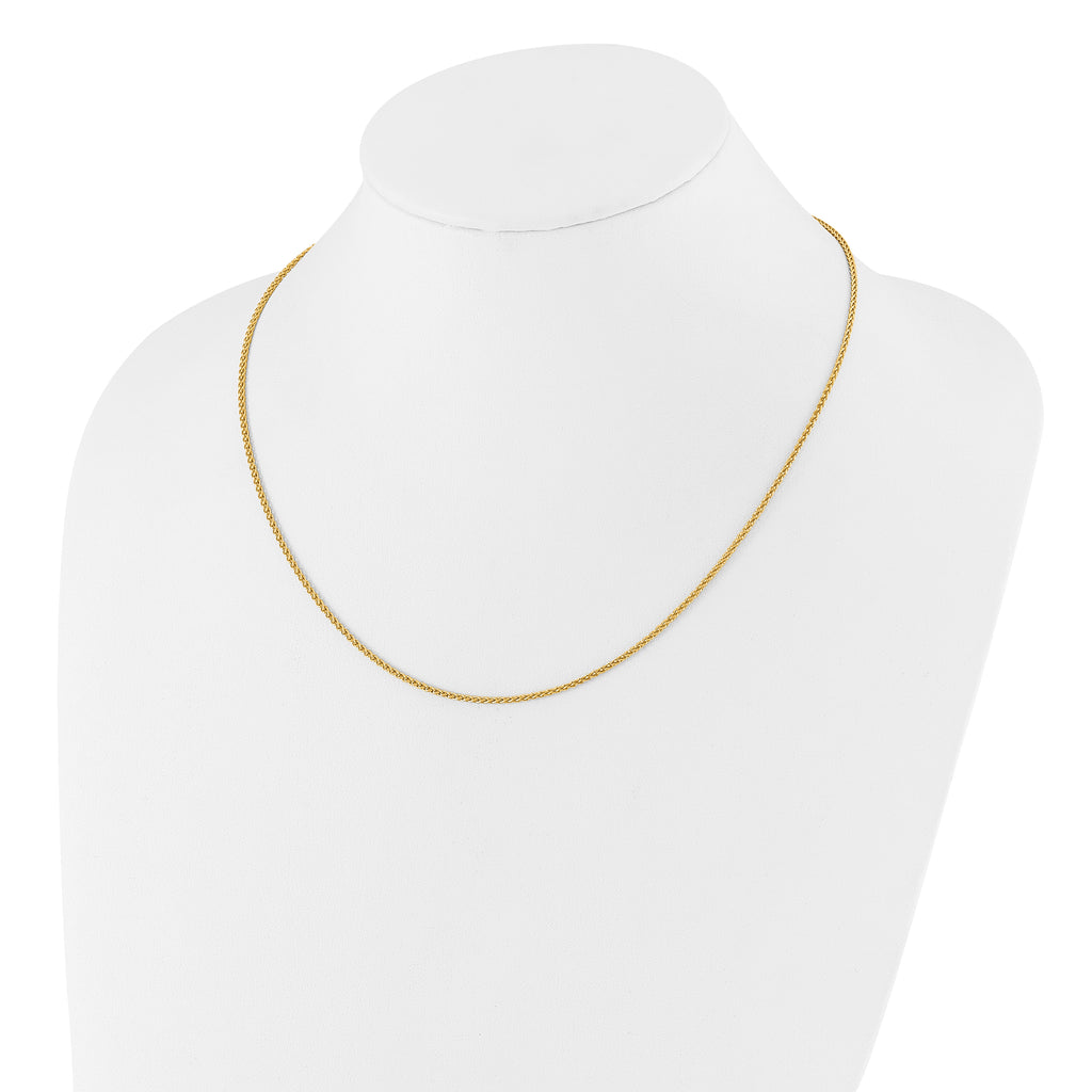 Sterling Silver Gold-plated Adjustable 1.6mm Spiga Chain