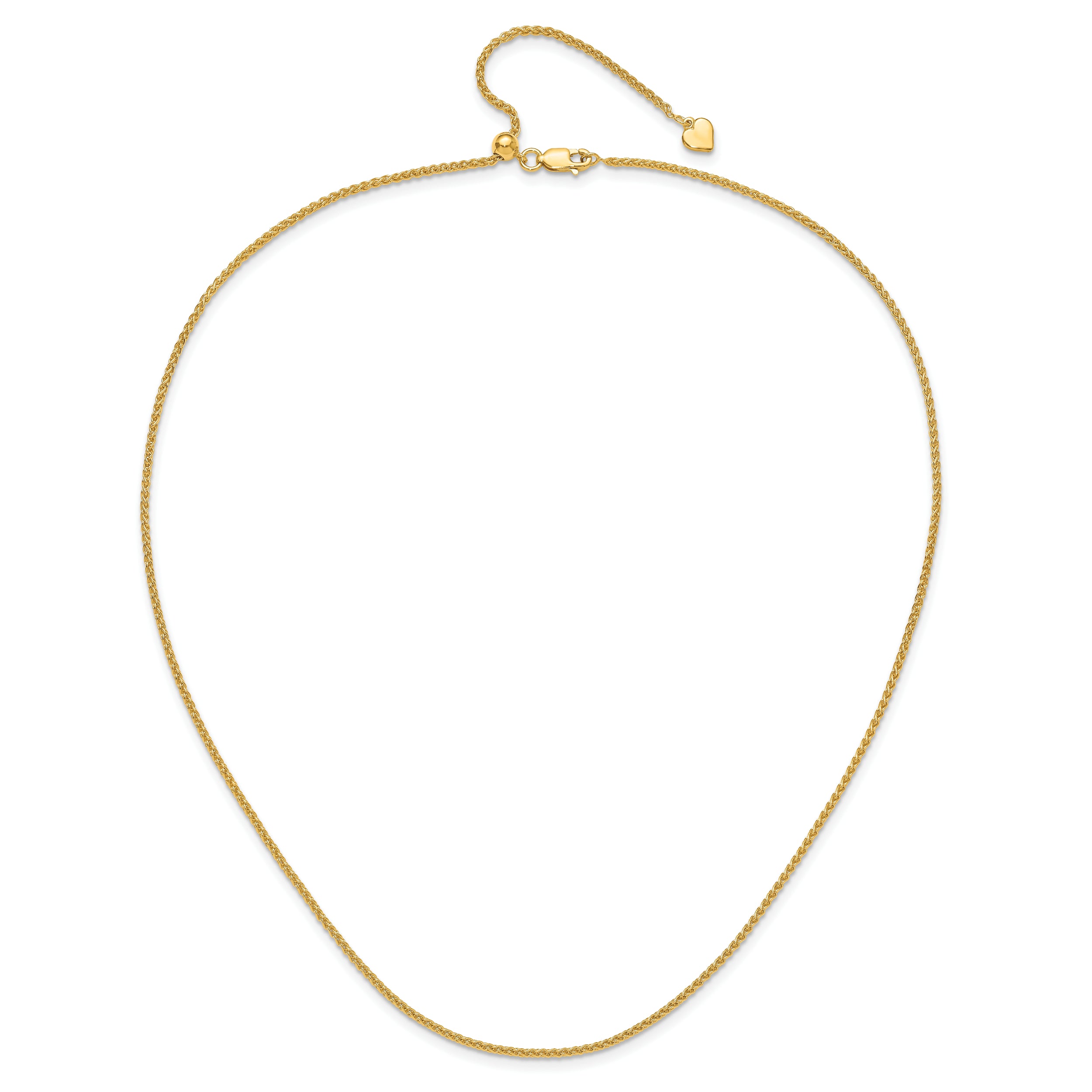 Sterling Silver Gold-plated Adjustable 1.6mm Spiga Chain