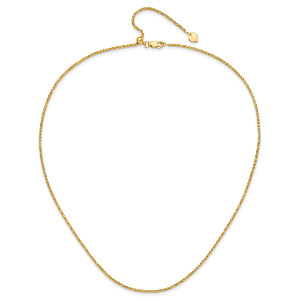 Sterling Silver Gold-plated Adjustable 1.6mm Spiga Chain