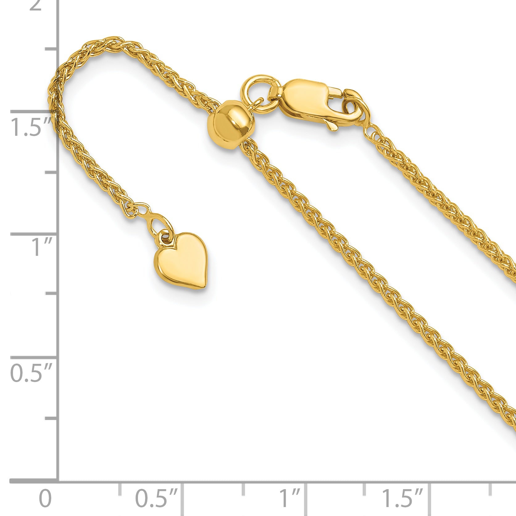 Sterling Silver Gold-plated Adjustable 1.6mm Spiga Chain