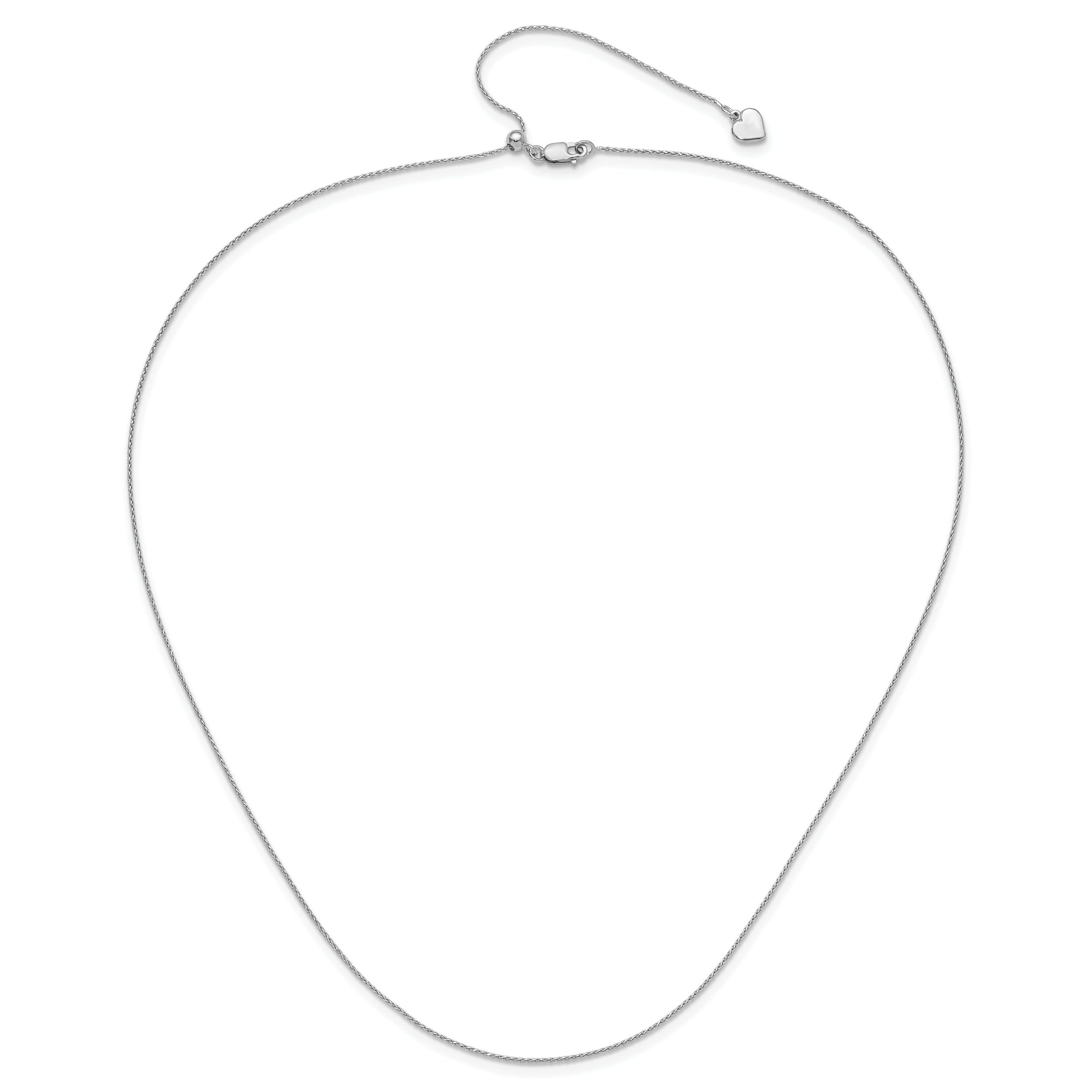 Sterling Silver RH-plated Adjustable .85mm D/C Spiga Chain