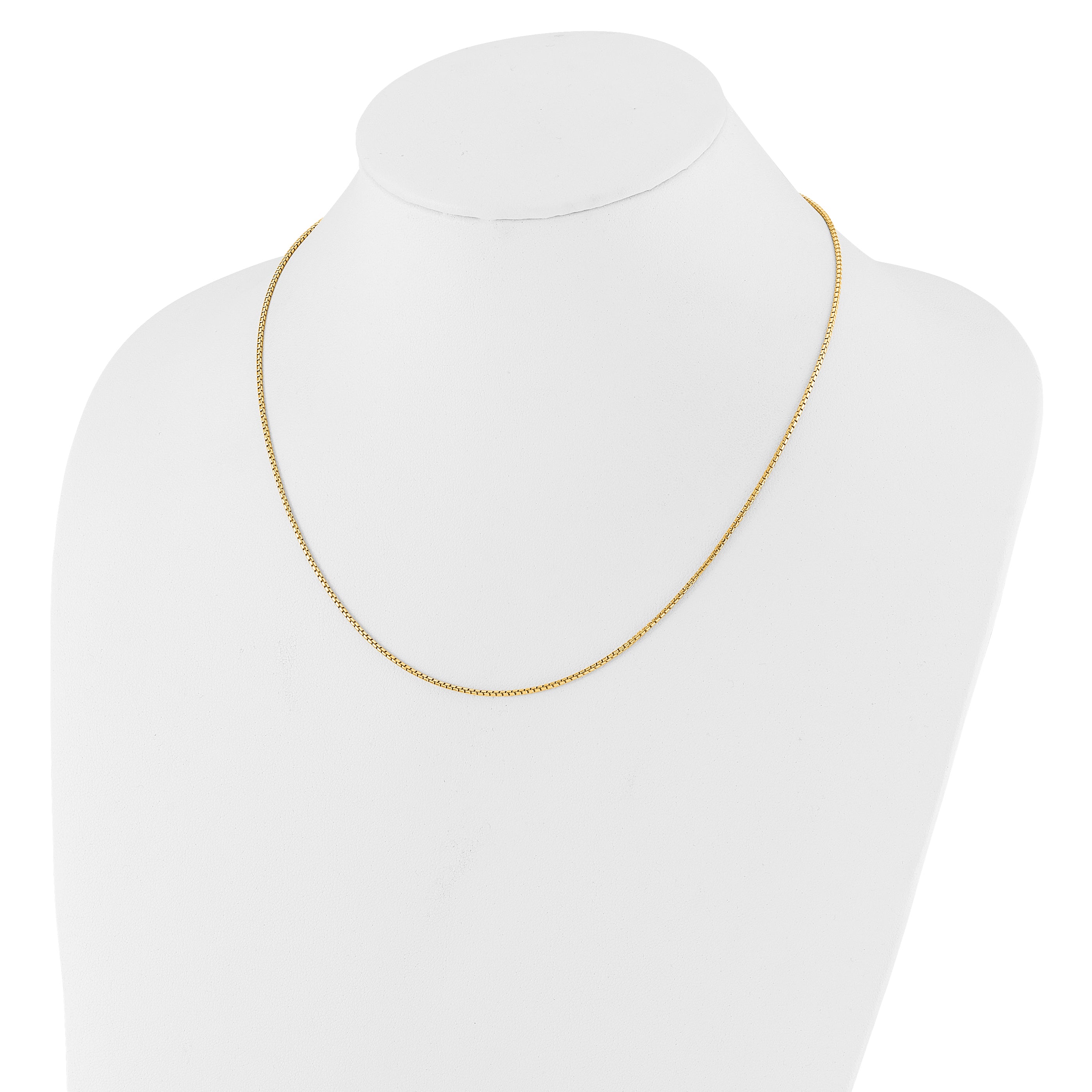 Sterling Silver Gold-plated Adjustable 1.25mm Round Box Chain