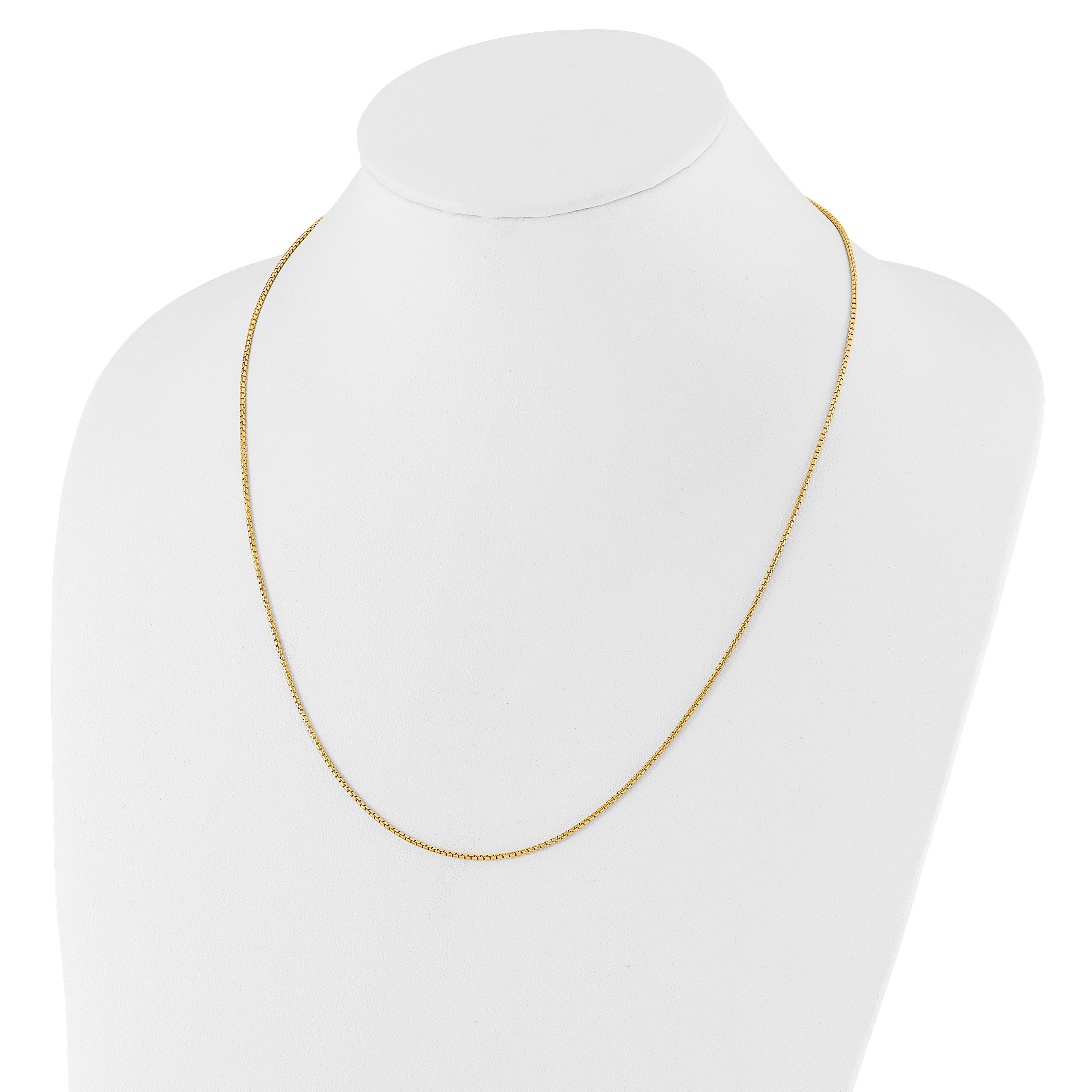 Sterling Silver Gold-plated Adjustable 1.25mm Round Box Chain