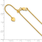 Sterling Silver Gold-plated Adjustable 1.25mm Round Box Chain