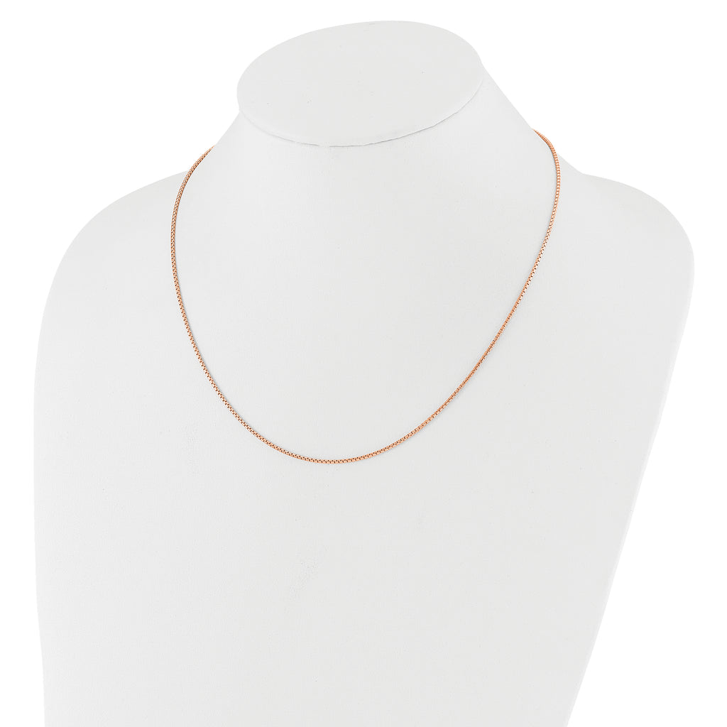 Sterling Silver Rose Gold-plated Adjustable 1.25mm Round Box Chain