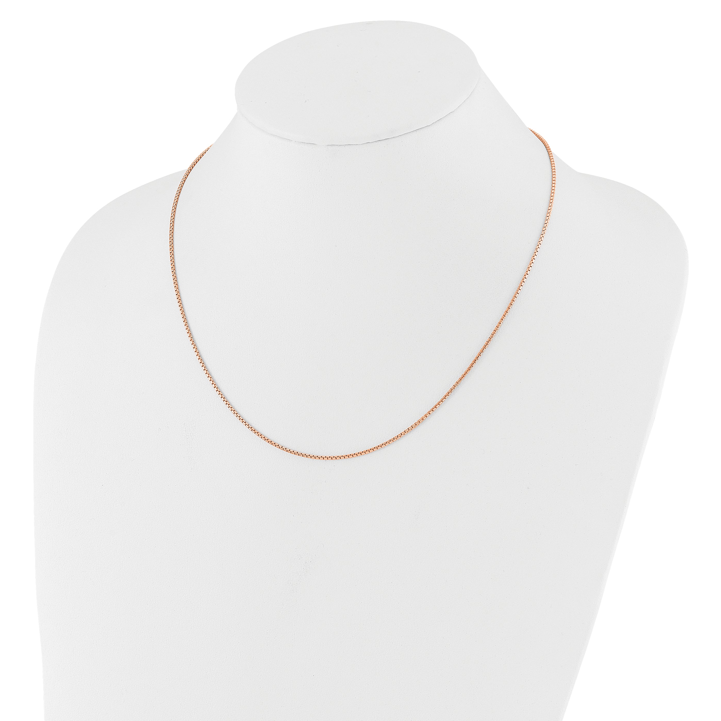 Sterling Silver Rose Gold-plated Adjustable 1.25mm Round Box Chain