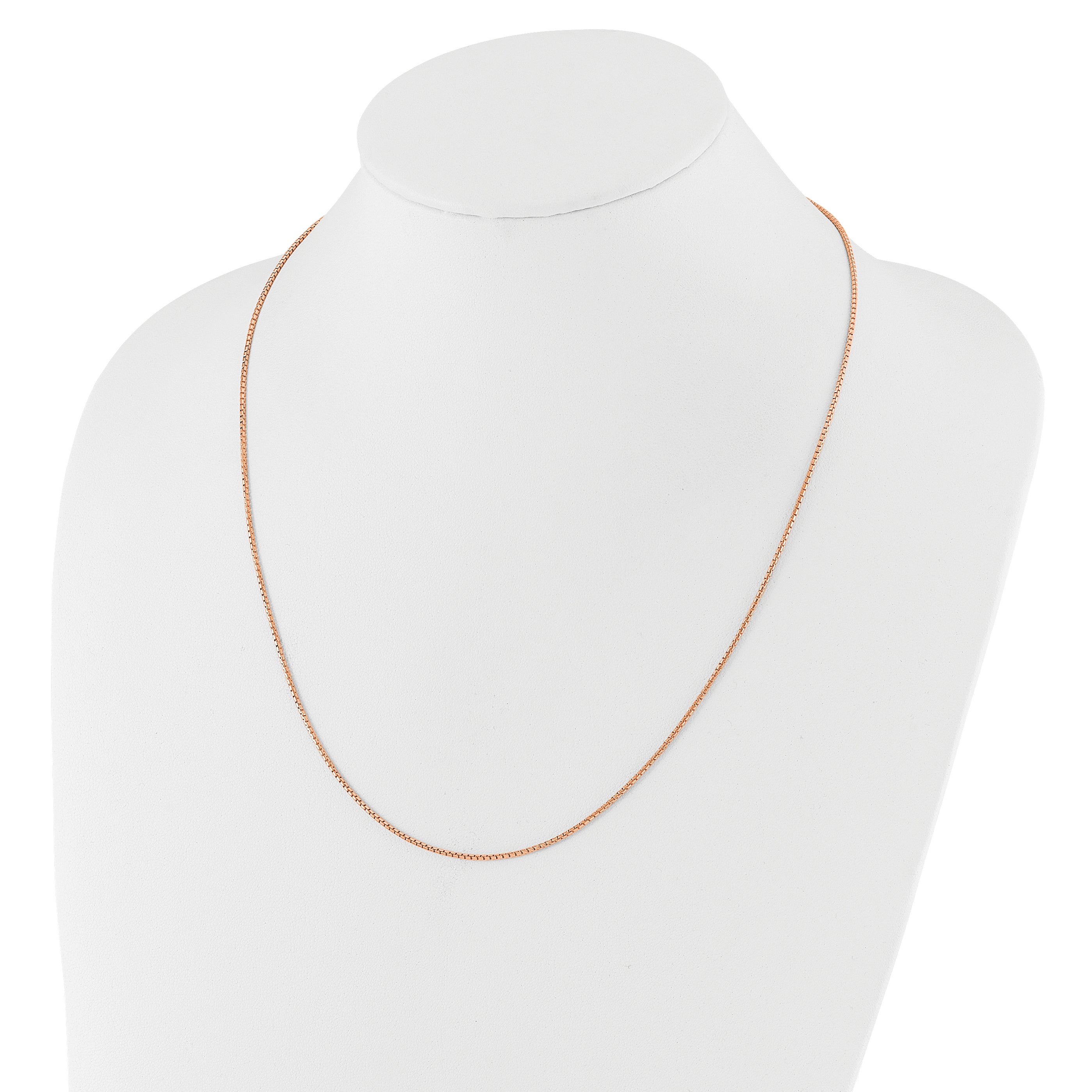 Sterling Silver Rose Gold-plated Adjustable 1.25mm Round Box Chain