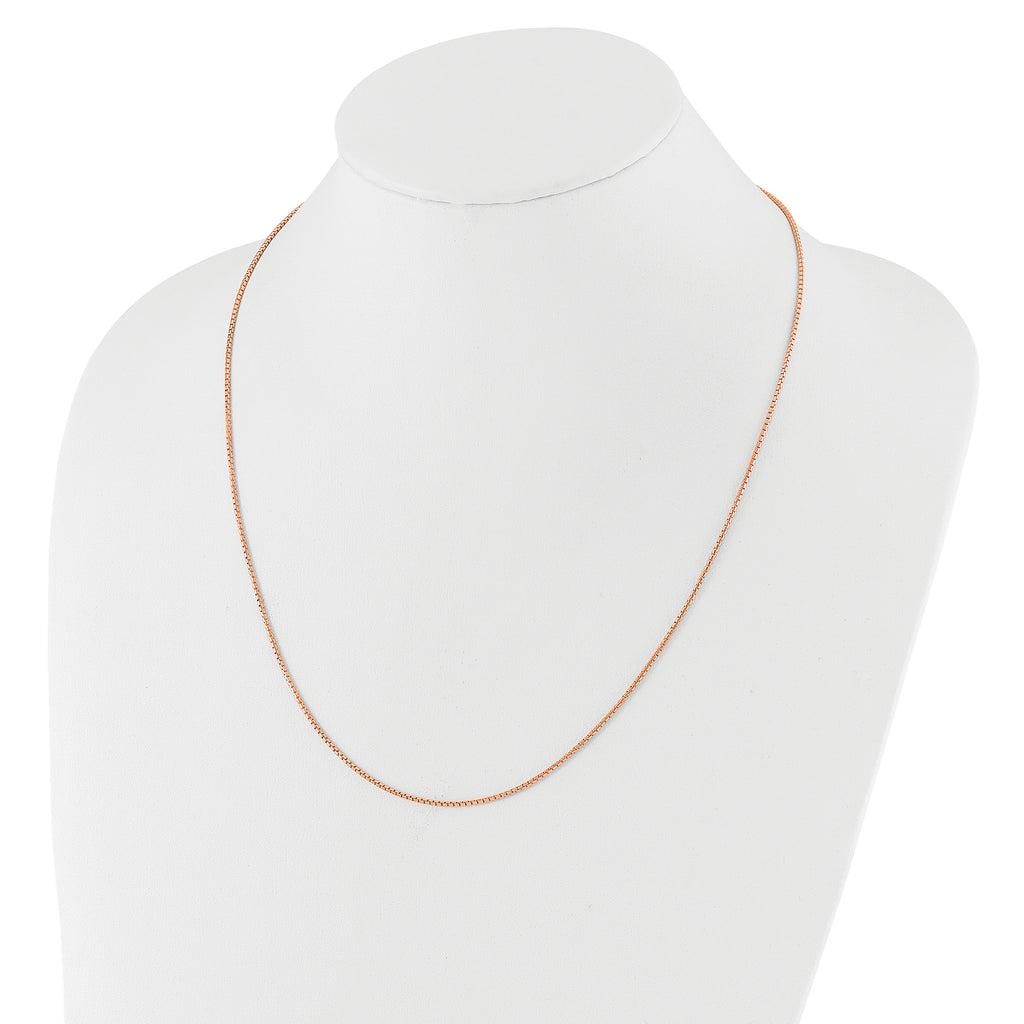 Sterling Silver Rose Gold-plated Adjustable 1.25mm Round Box Chain