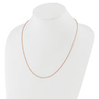 Sterling Silver Rose Gold-plated Adjustable 1.25mm Round Box Chain