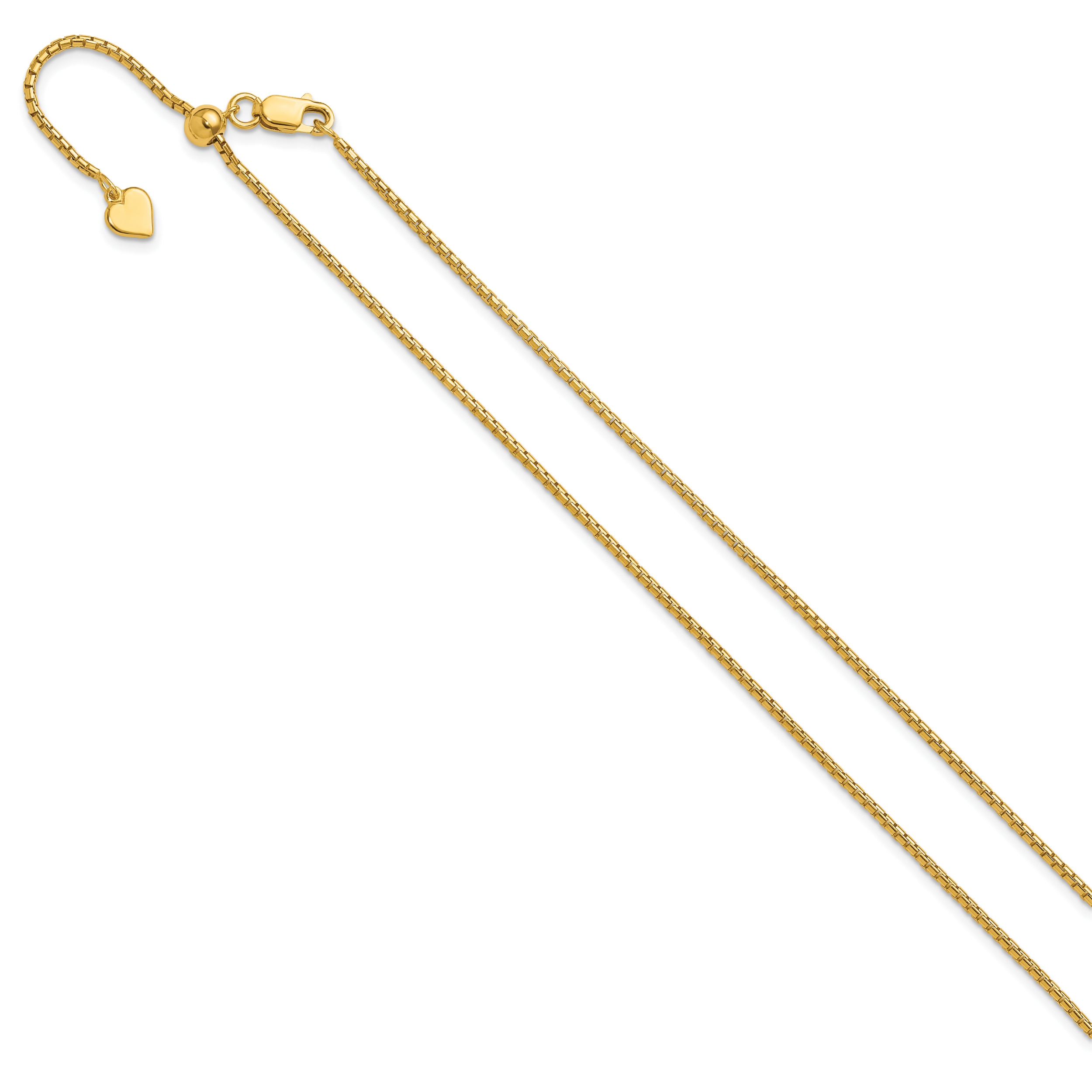 Sterling Silver Gold-plated Adjustable 1.5mm Round Box Chain Secondary image