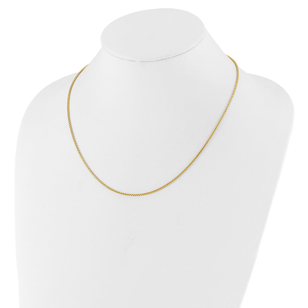 Sterling Silver Gold-plated Adjustable 1.5mm Round Box Chain