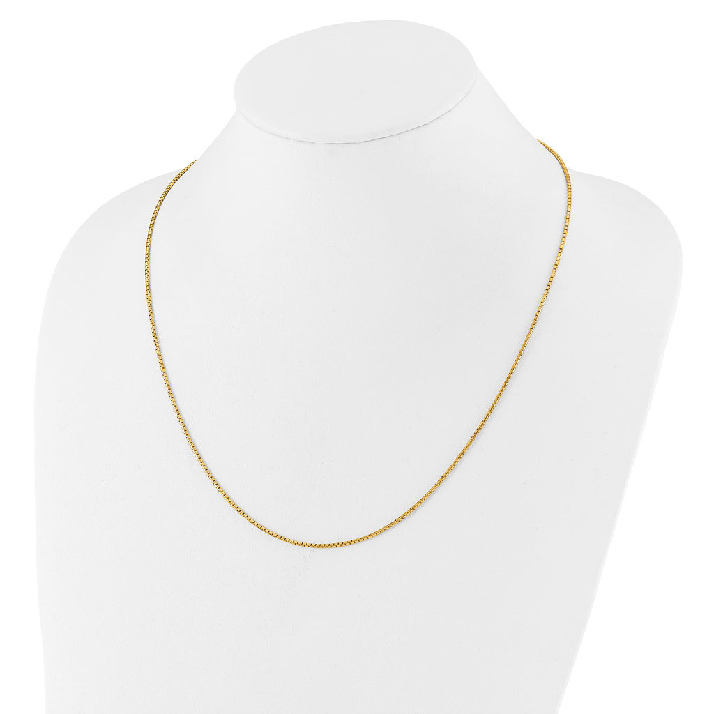 Sterling Silver Gold-plated Adjustable 1.5mm Round Box Chain