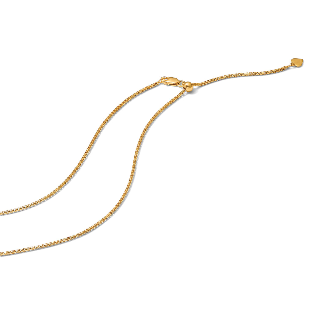 Sterling Silver Gold-plated Adjustable 1.5mm Round Box Chain