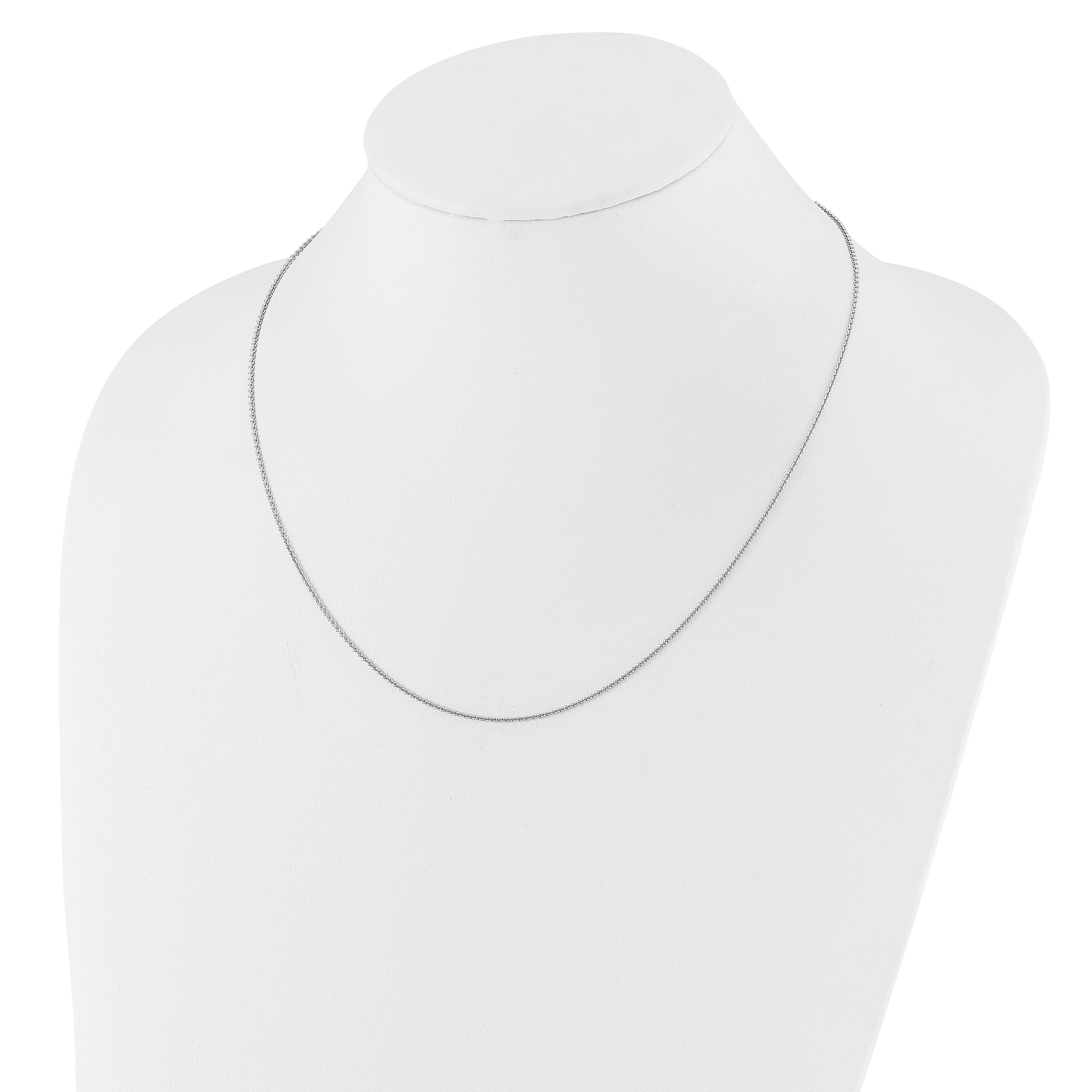 Sterling Silver RH-plated Adjustable 1.3mm Rolo Chain