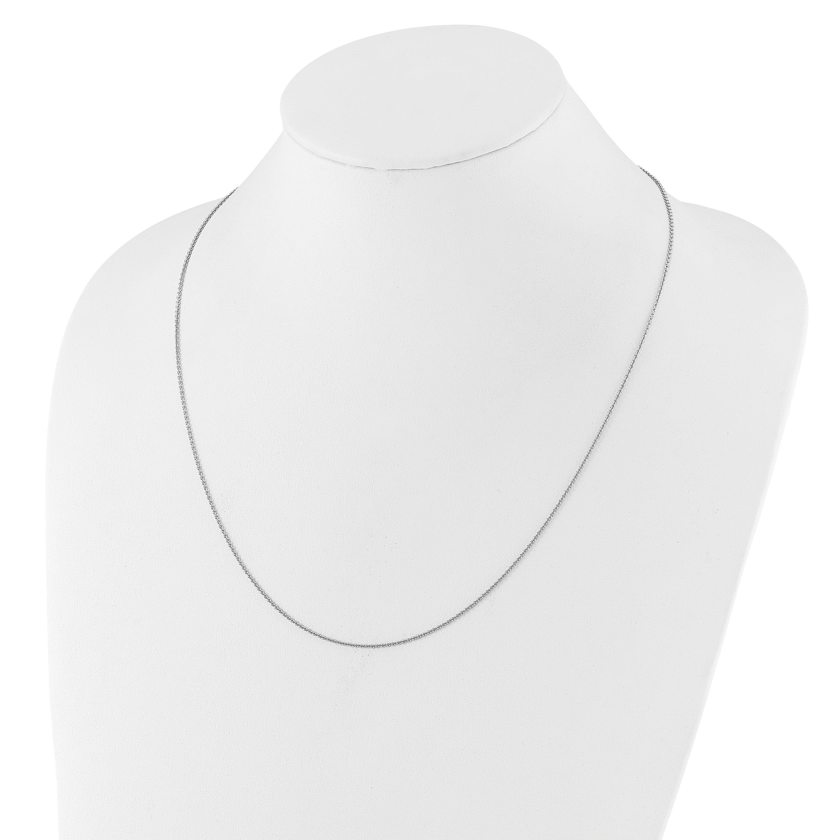 Sterling Silver RH-plated Adjustable 1.3mm Rolo Chain