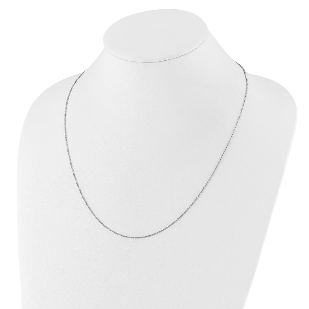 Sterling Silver RH-plated Adjustable 1.3mm Rolo Chain