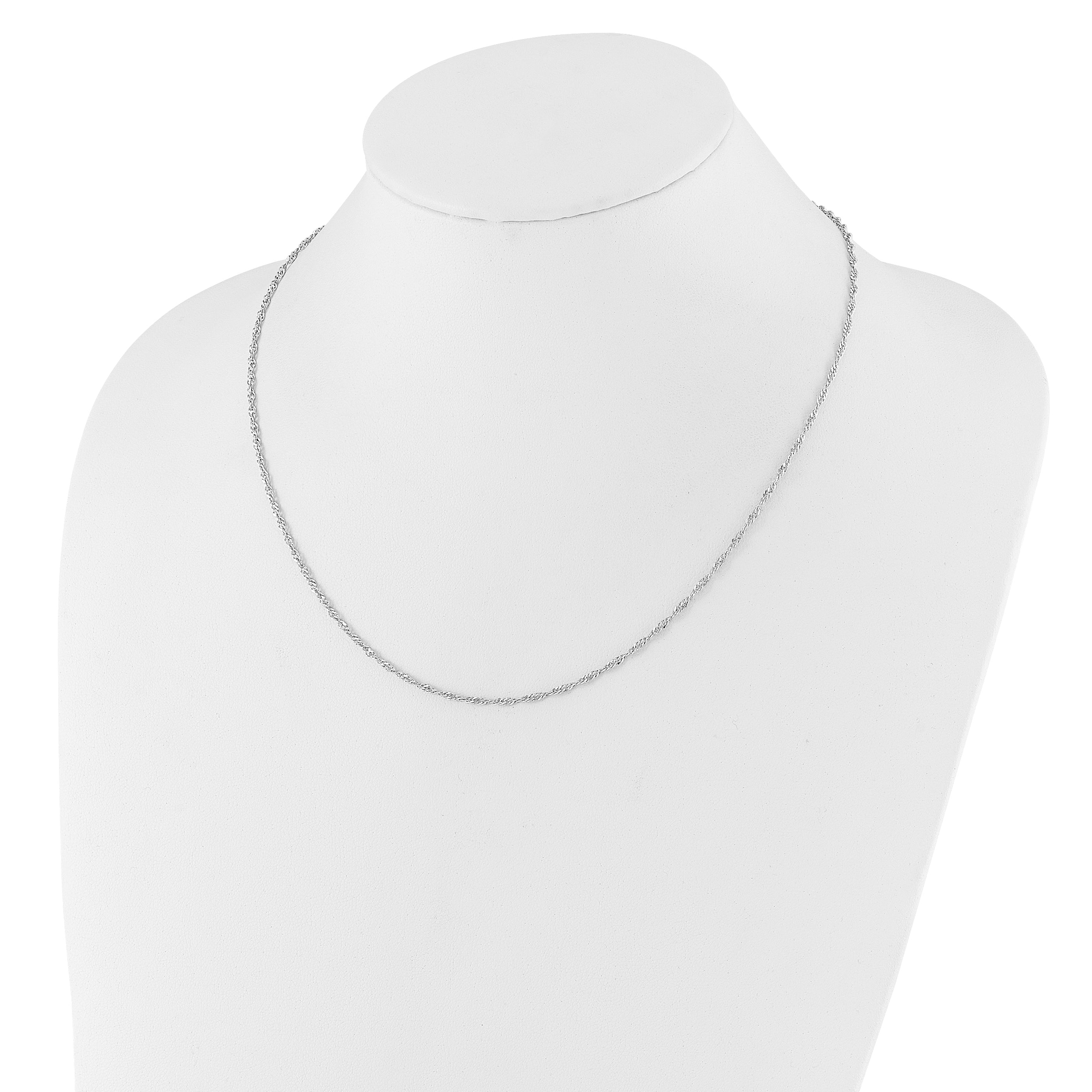 Sterling Silver RH-plated Adjustable 2mm Singapore Chain