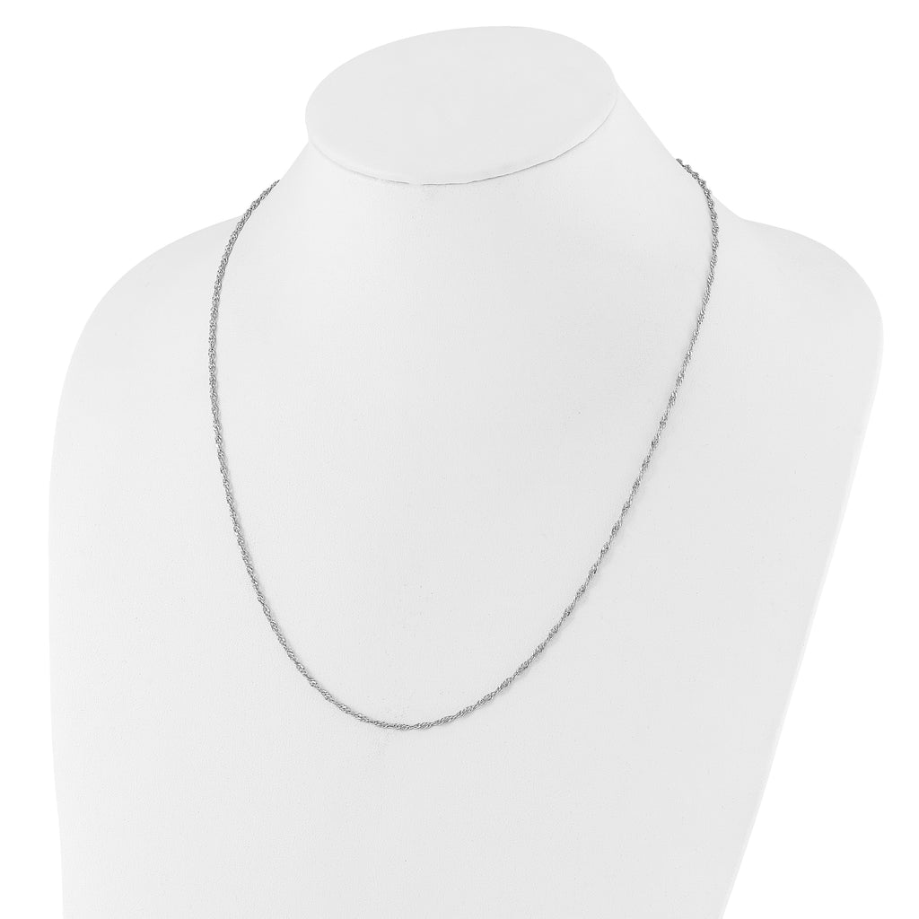 Sterling Silver RH-plated Adjustable 2mm Singapore Chain