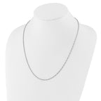 Sterling Silver RH-plated Adjustable 2mm Singapore Chain