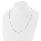 Sterling Silver RH-plated Adjustable 1.55mm Figaro Chain