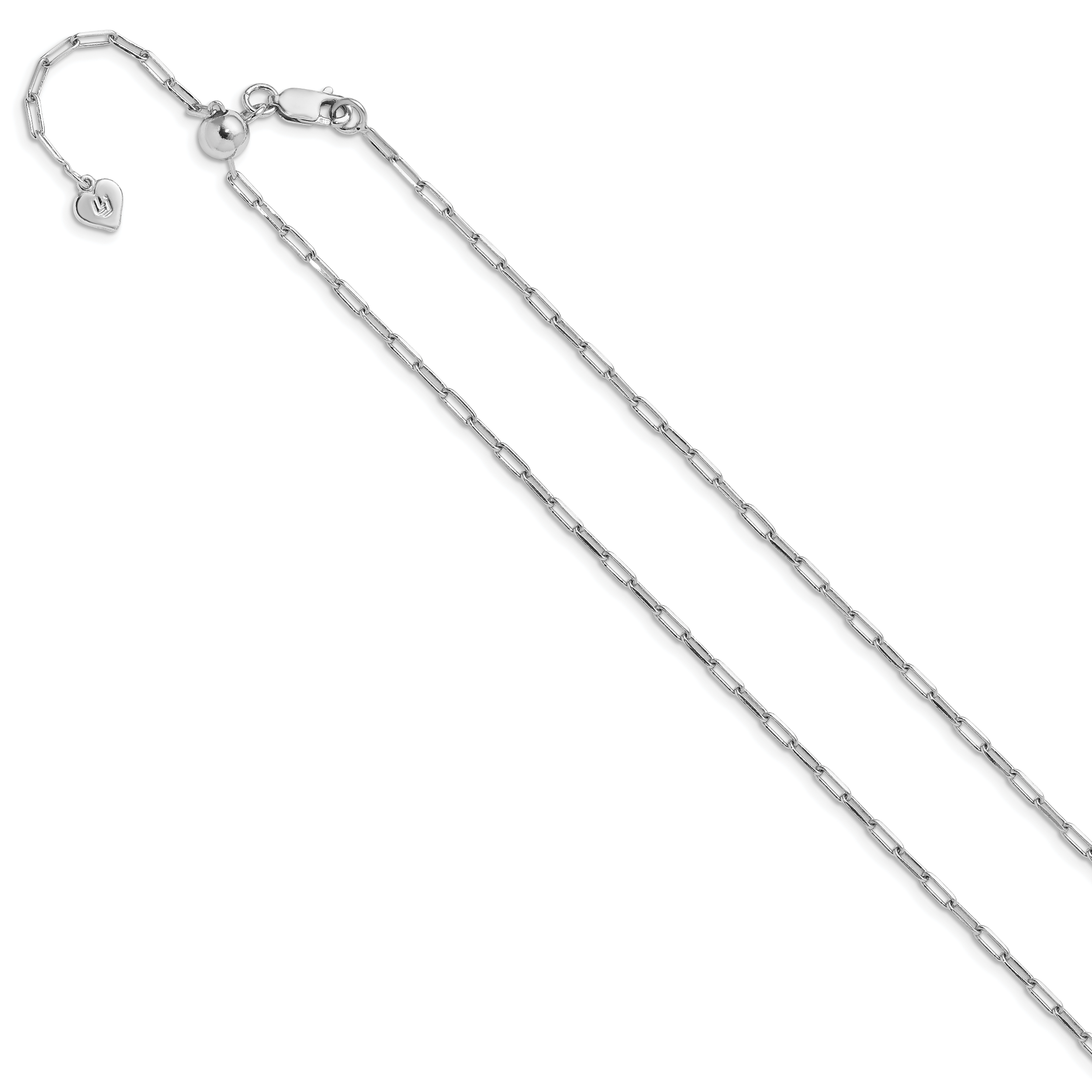 Paperclip Flat Oval Link Chain in Sterling Silver, 2mm Secondary image