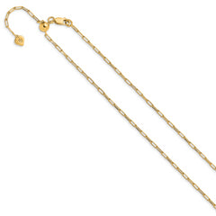 SS Gold-plated Adjustable 2mm Paperclip Flat Oval Link Chain